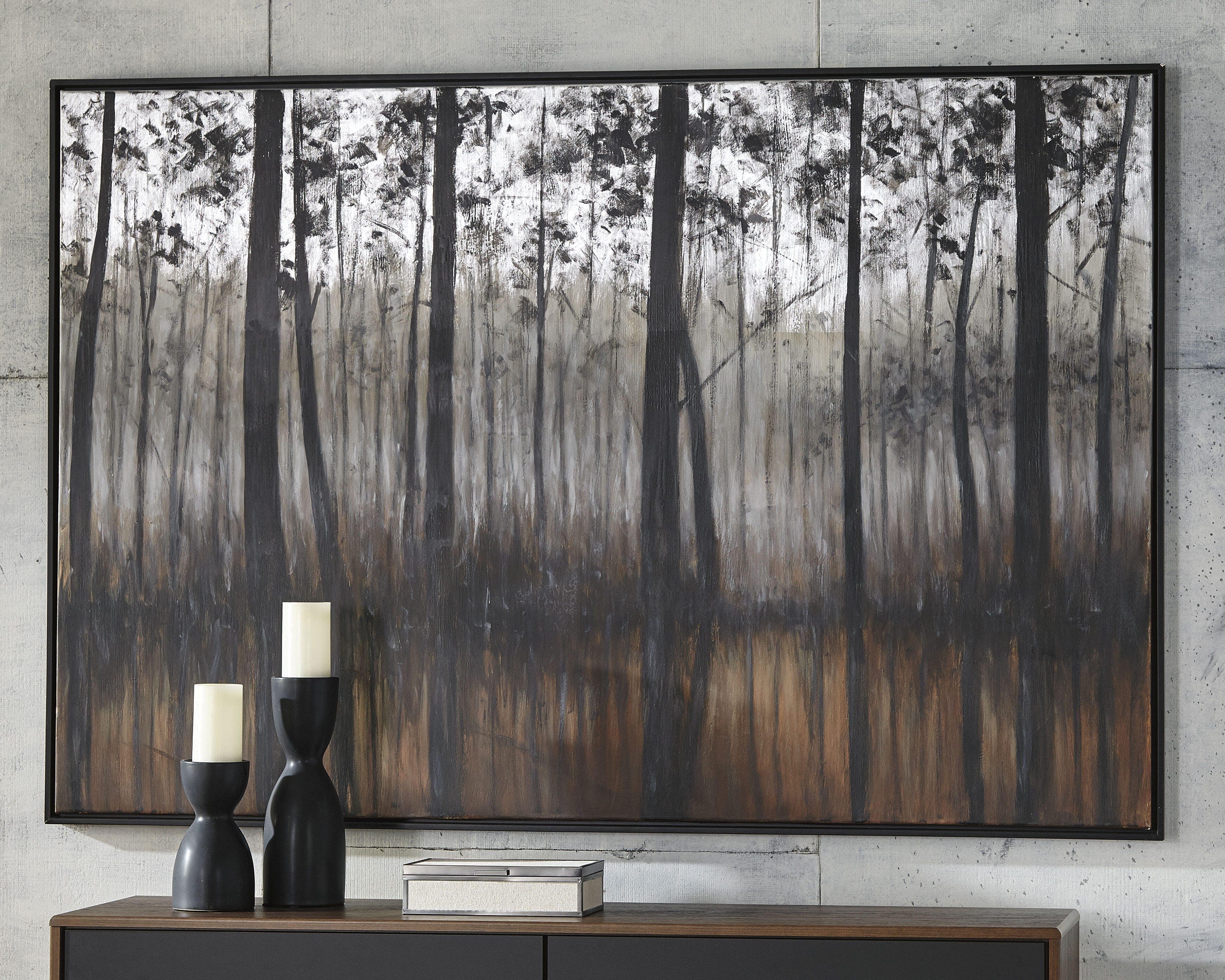 Philyra Wall Art — Black/Gray, Metallic & Orange — view 2