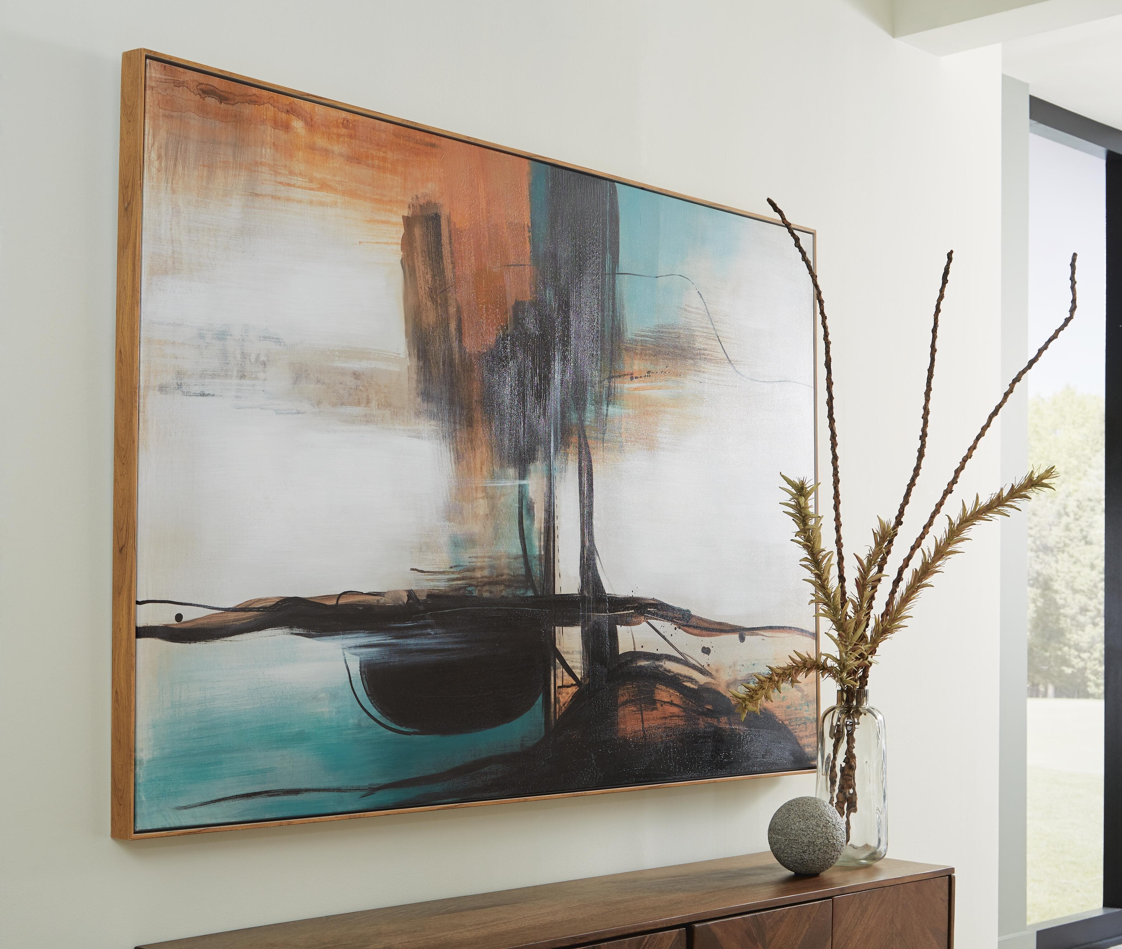 Brunonia Wall Art — White, Orange, Black/Gray & Blue — view 2