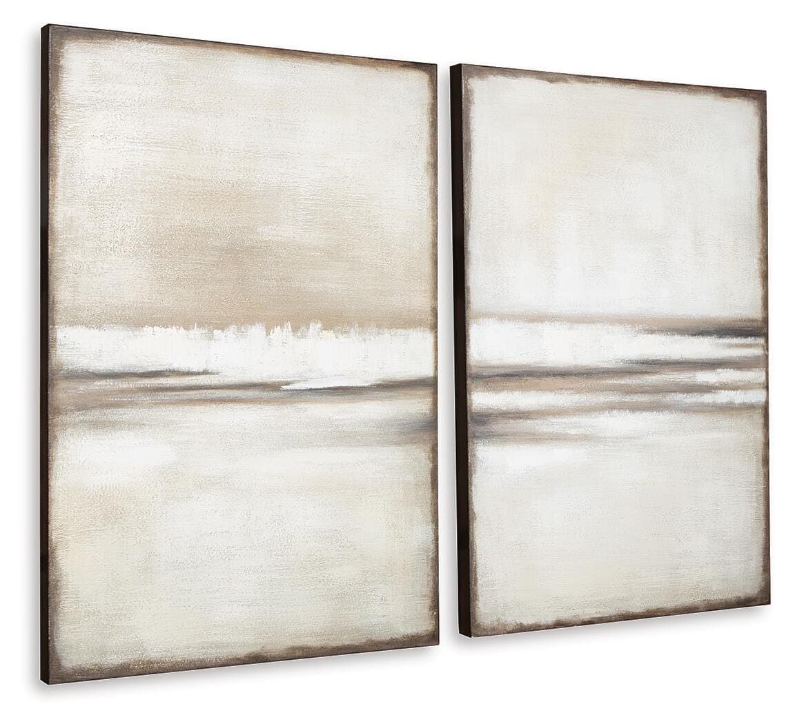 Brockdunn Wall Art (Set of 2) — White & Brown/Beige — view 3