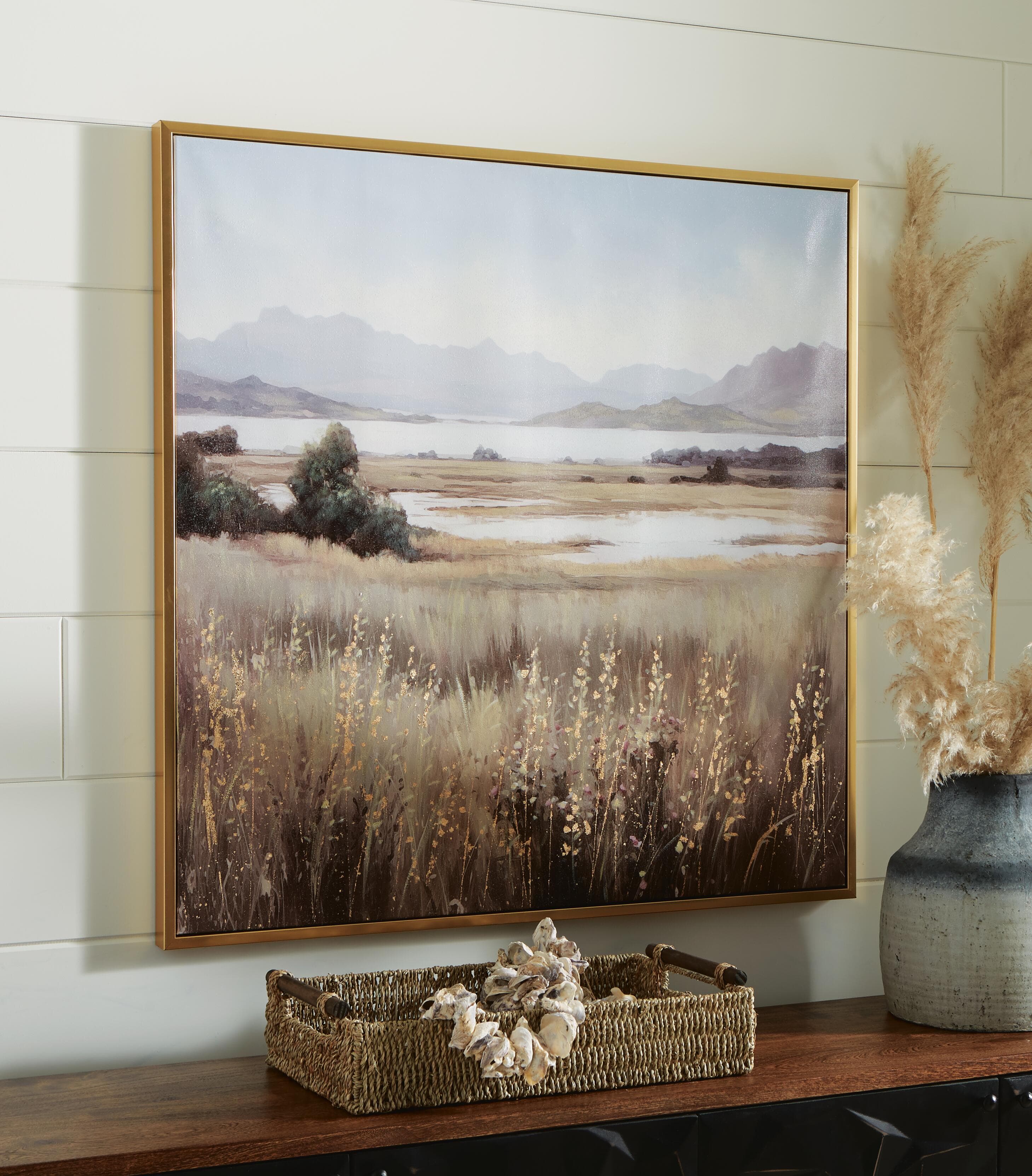 Clarkford Wall Art — Metallic, Blue, Brown/Beige & Green — view 2