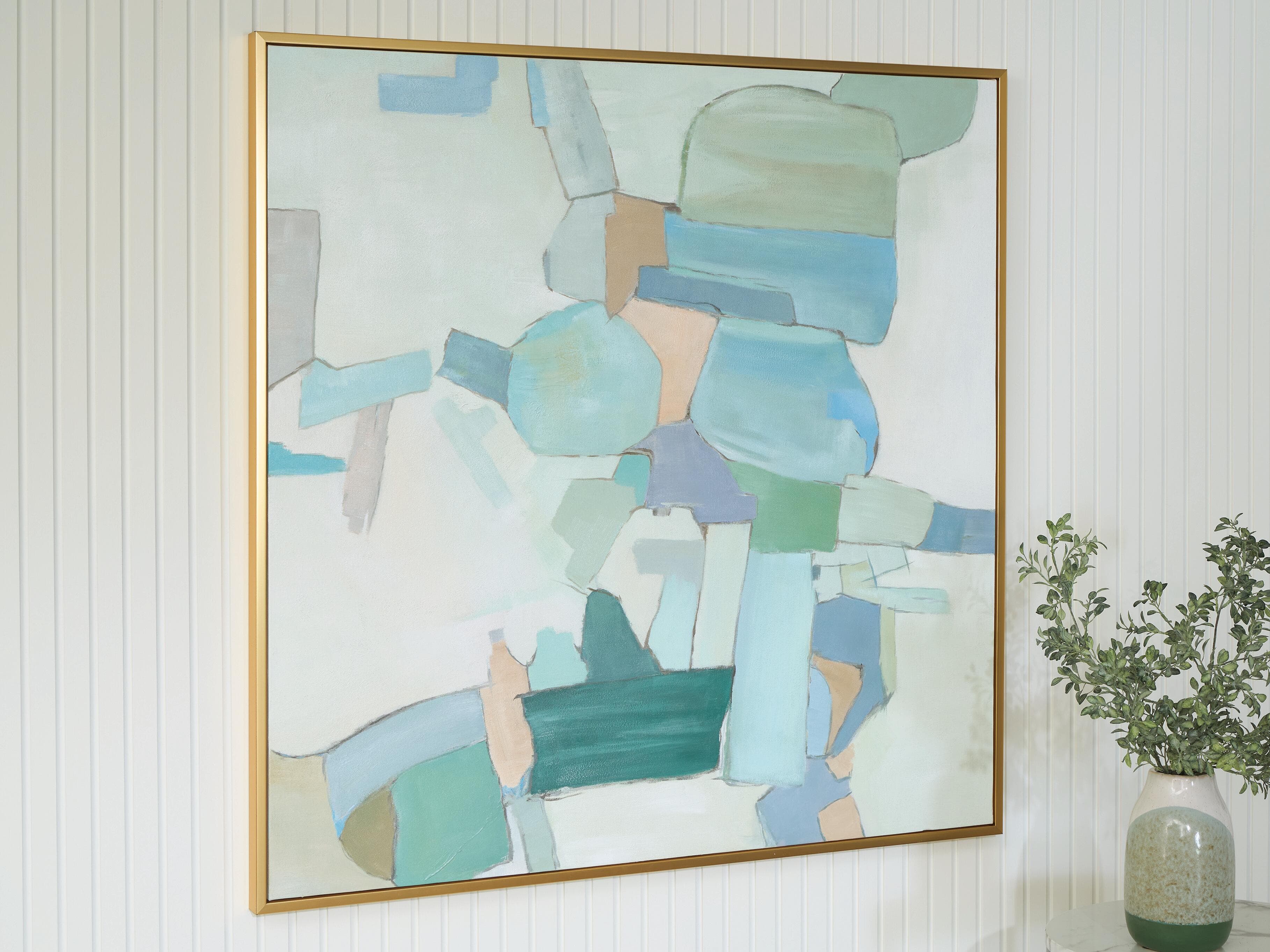 Wynburn Wall Art — White, Blue & Green — view 2