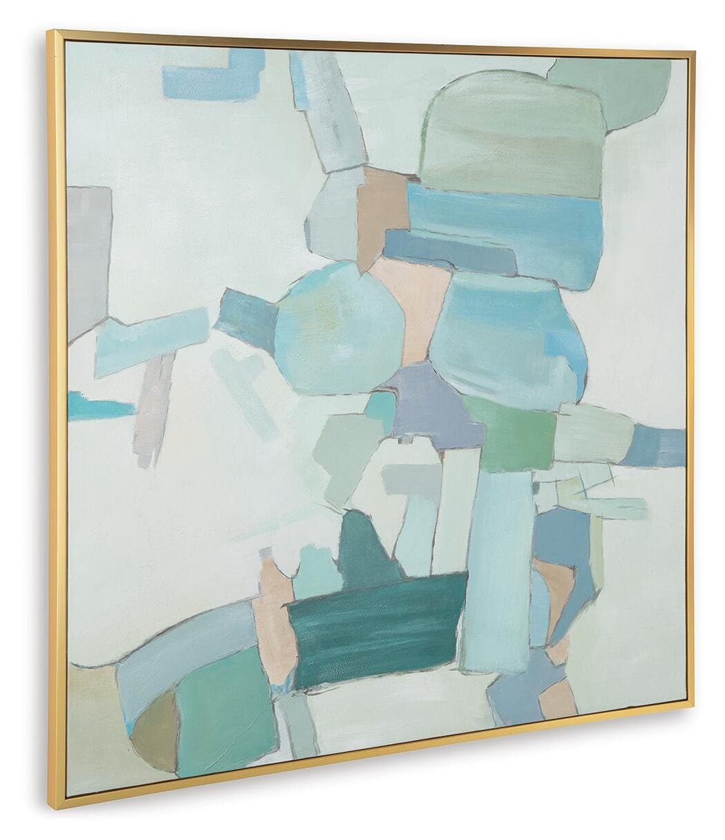 Wynburn Wall Art — White, Blue & Green — view 3