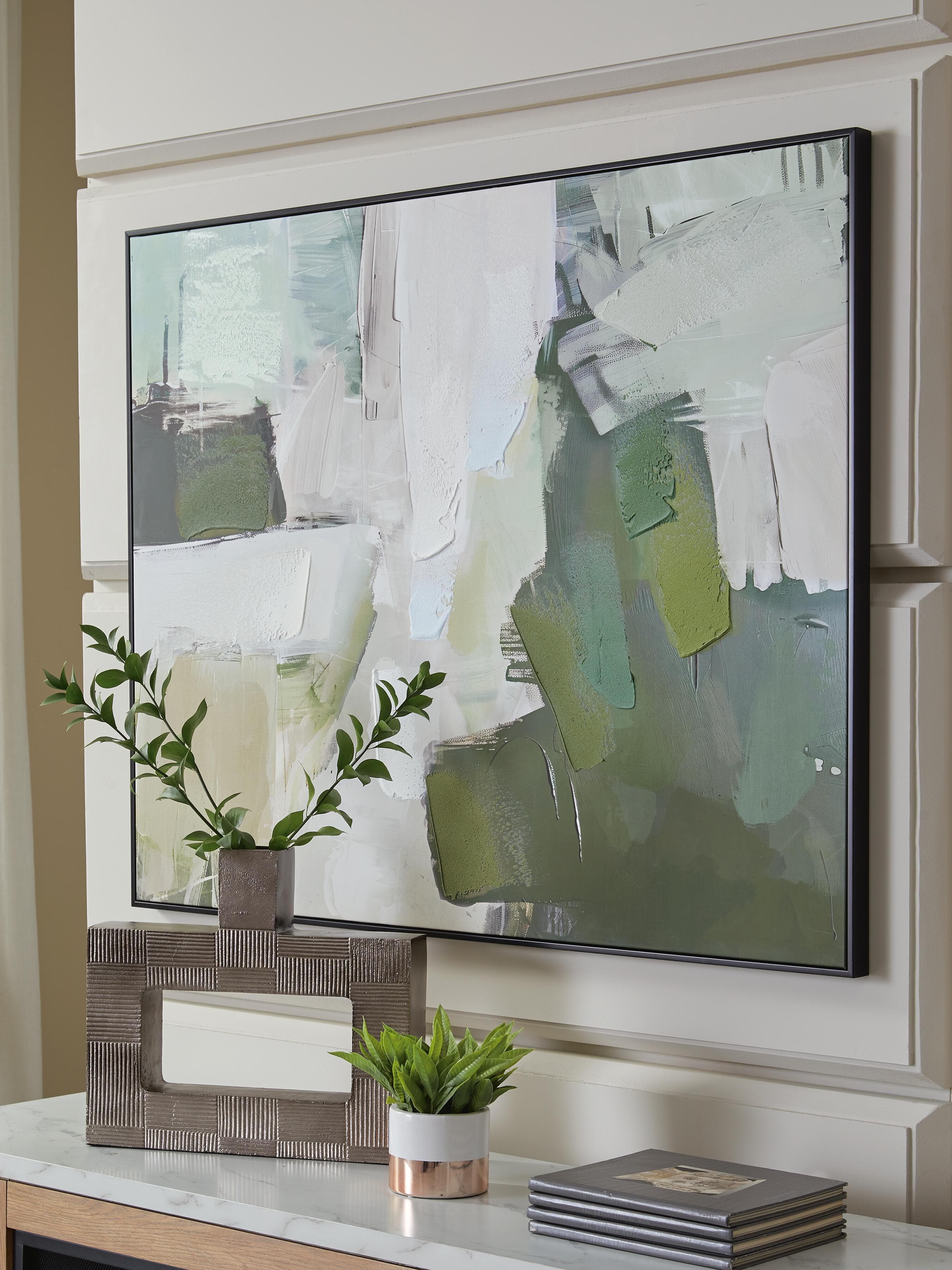 Vinick Wall Art — White, Black/Gray & Green — view 2