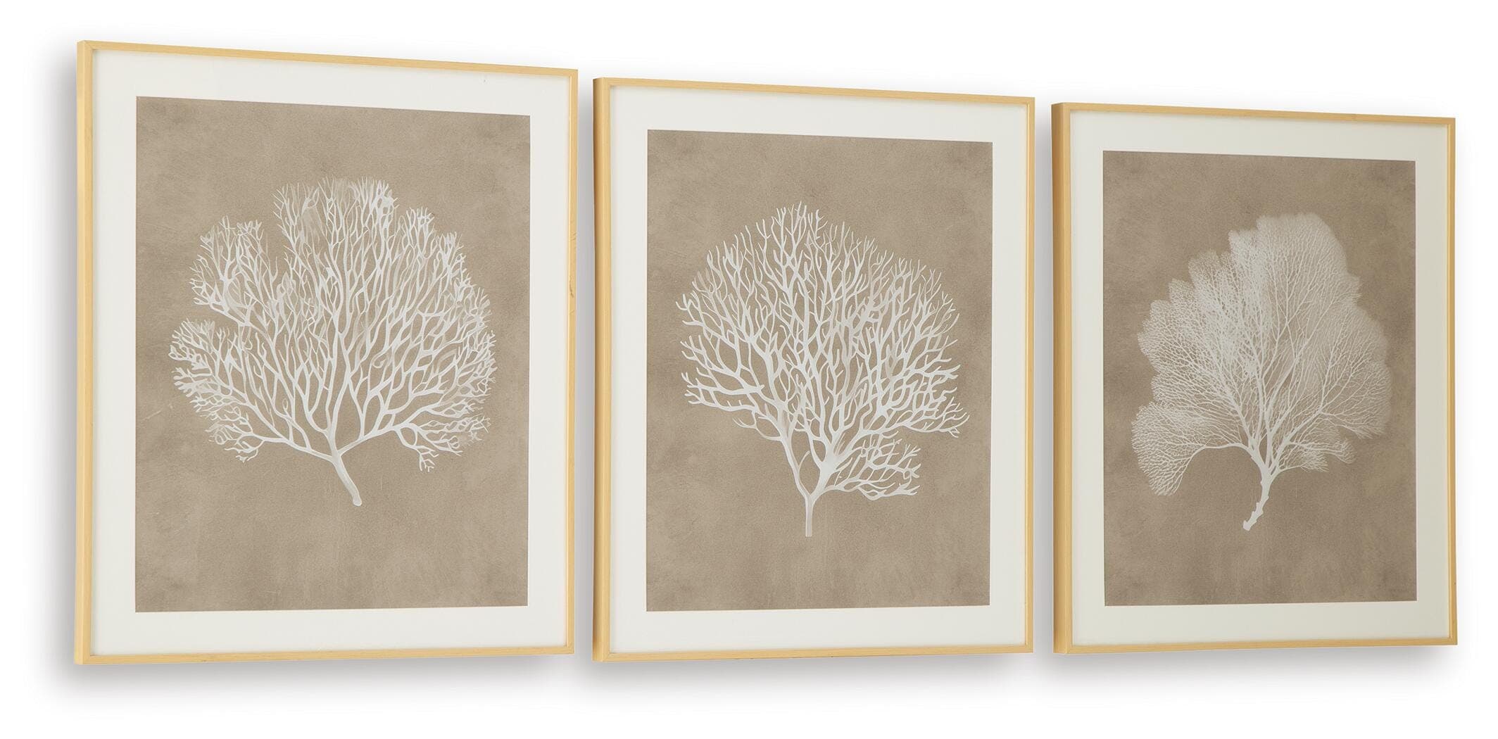 Hendridge Wall Art (Set of 3) — Taupe/White — view 3