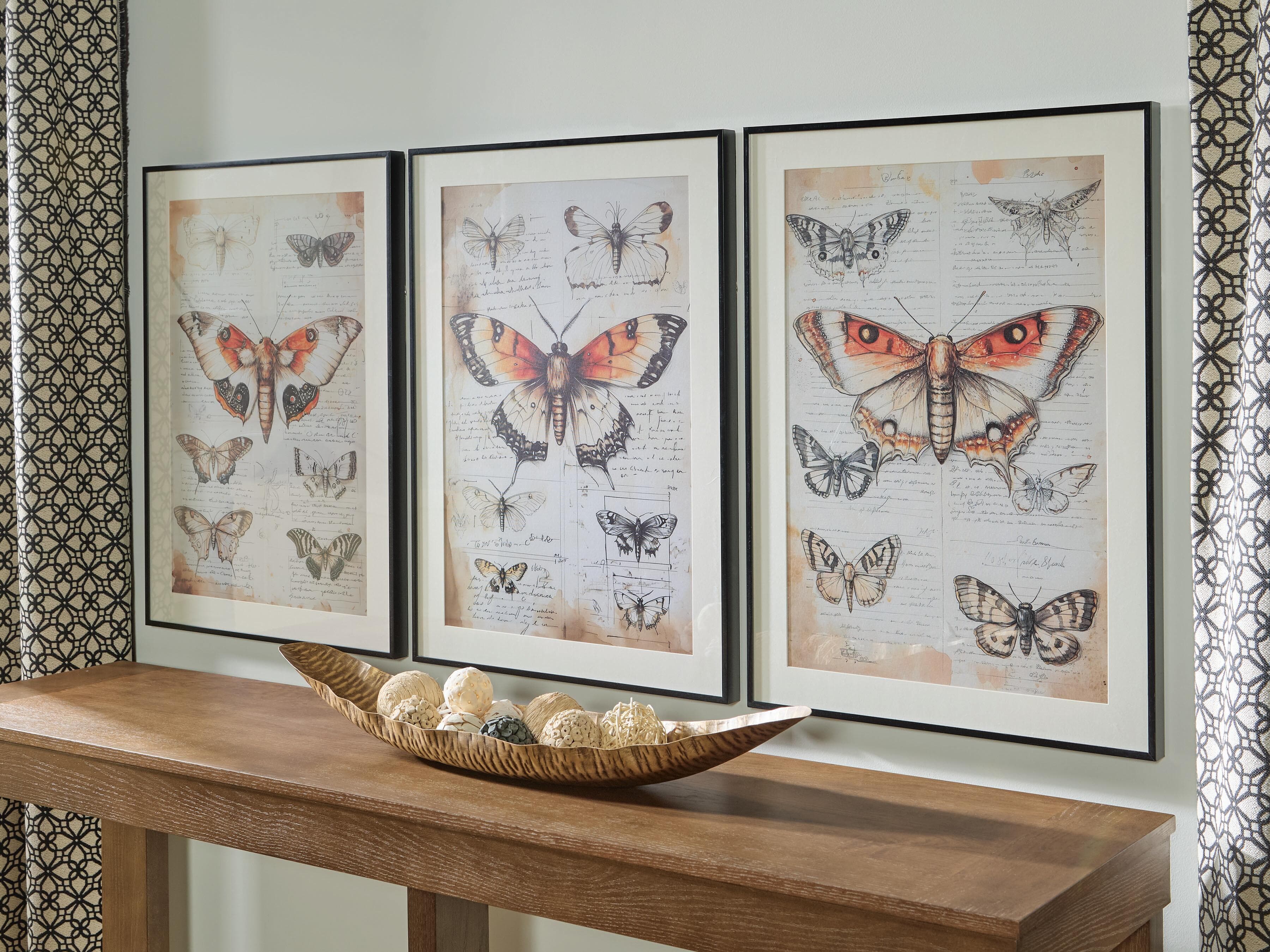 Jossletts Wall Art (Set of 3) — Orange/Black/Ivory — view 2
