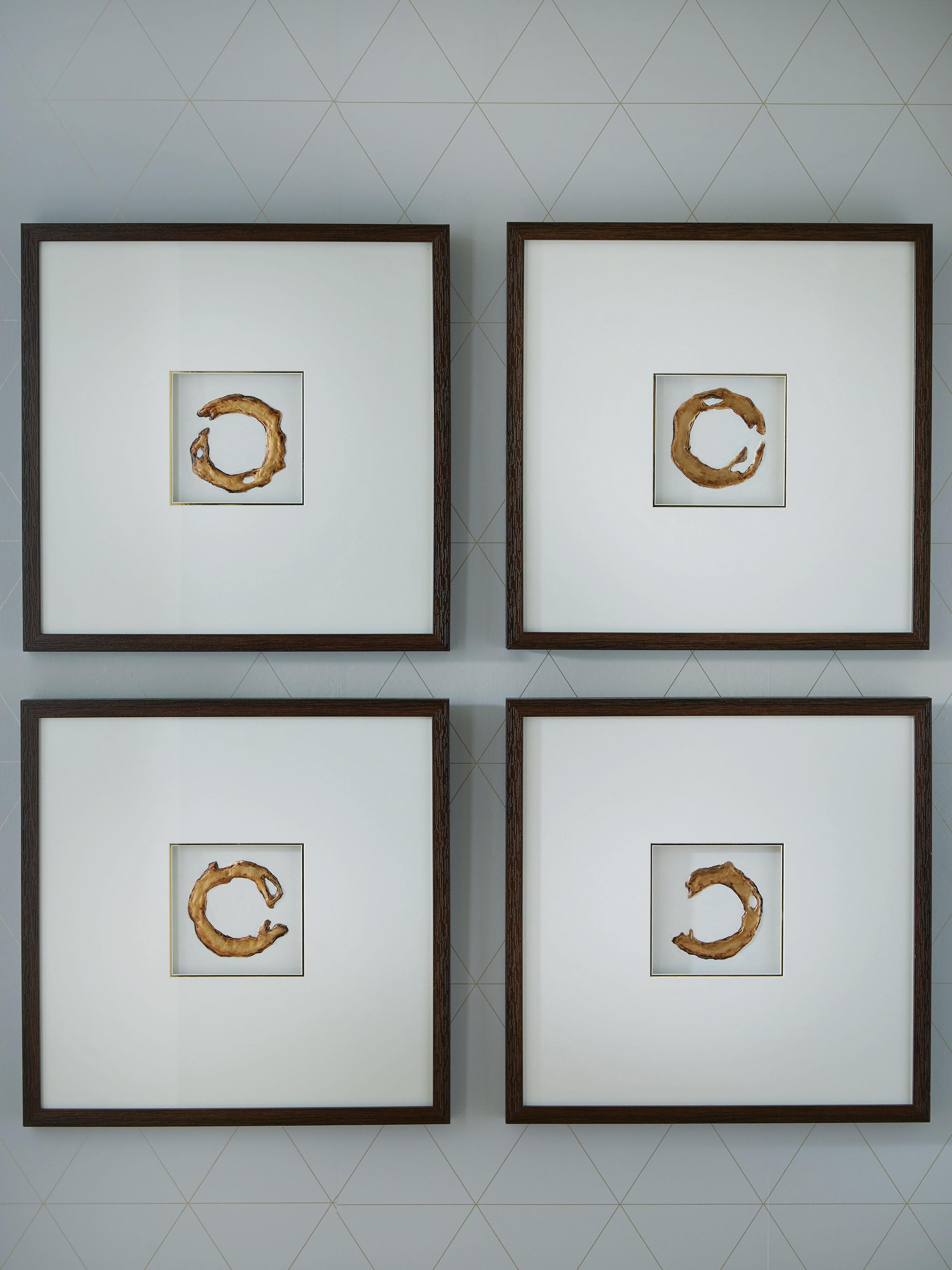 Dallbourne Wall Art (Set of 4) — White/Gold Finish — view 2