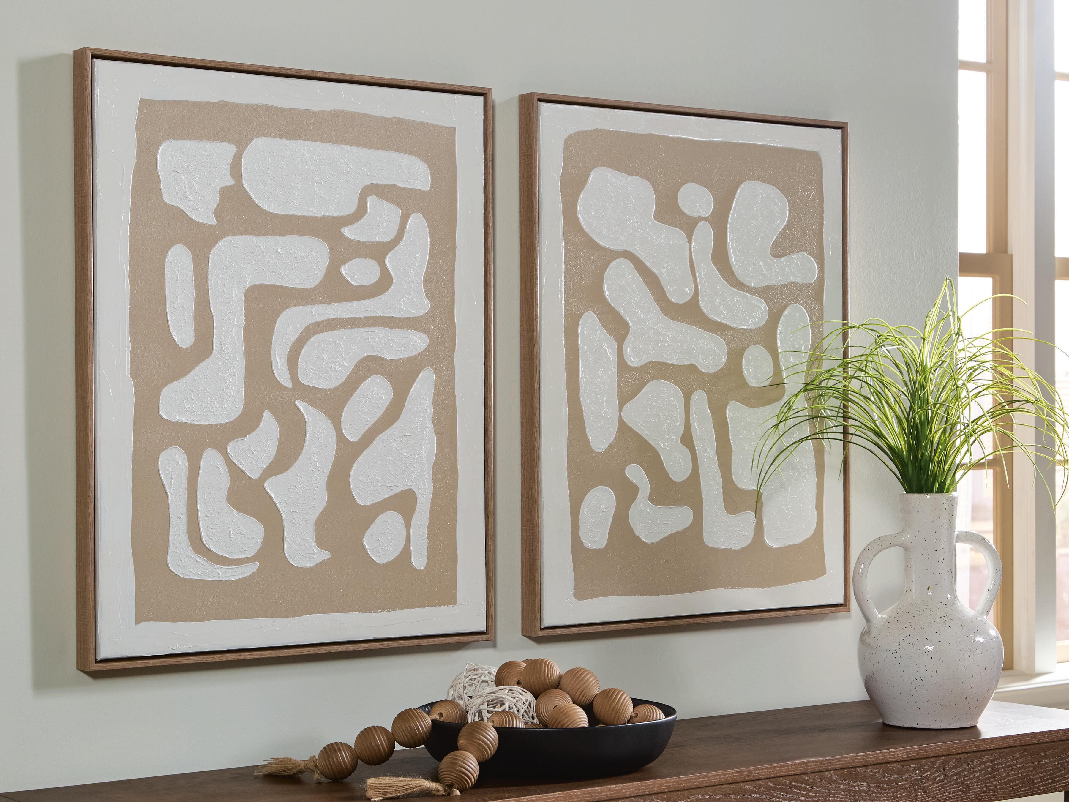 Waldett Wall Art (Set of 2) — Beige/White — view 2