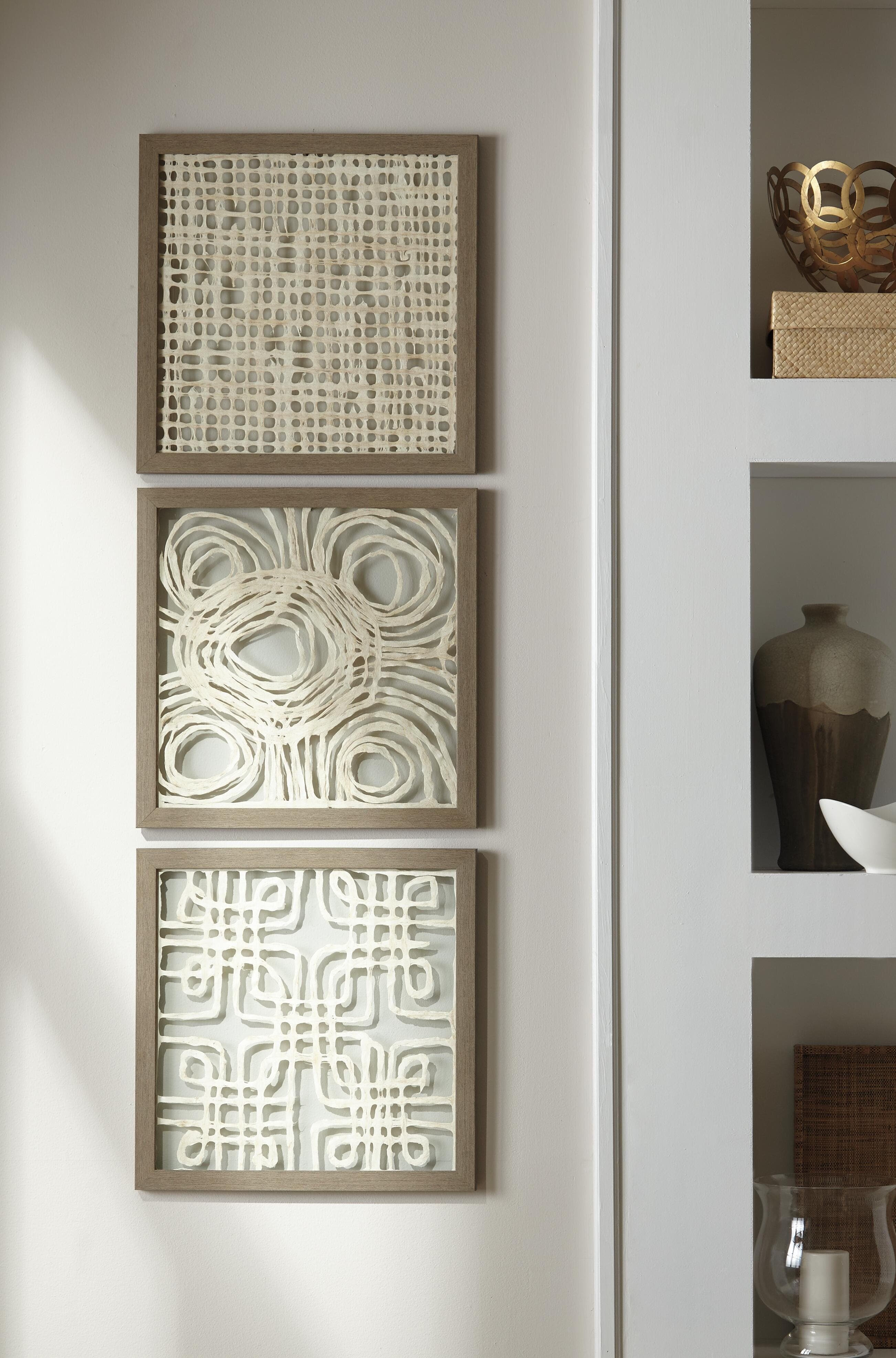 Odella Wall Decor (Set of 3) — Brown/Beige & Transparent — view 2