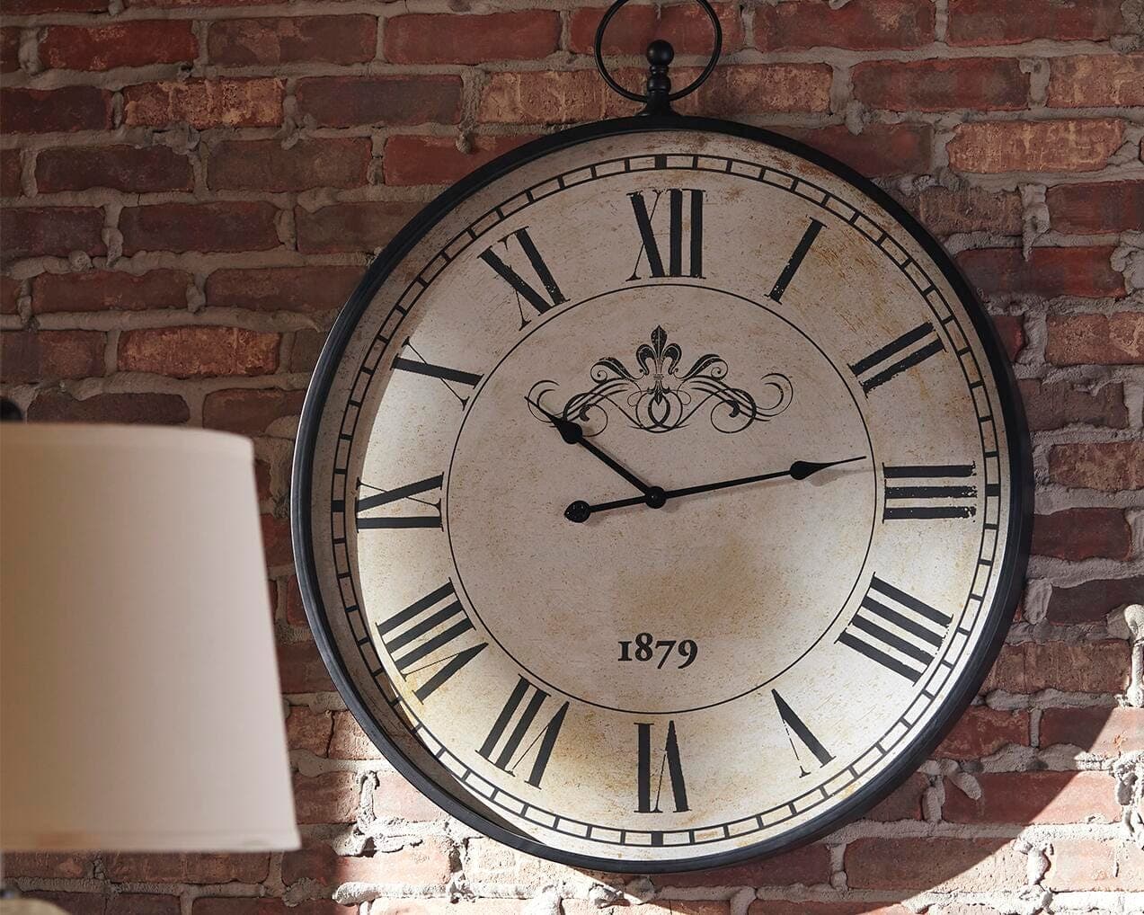 Augustina Wall Clock — Black/Gray & Brown/Beige — view 2
