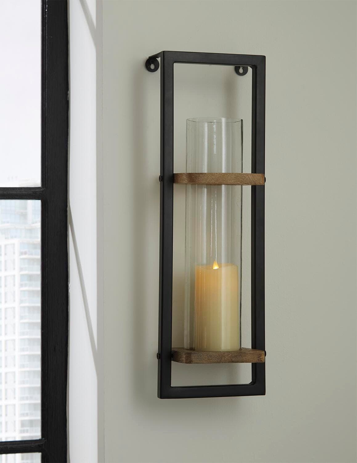 Colburn Wall Sconce — Black/Gray & Brown/Beige — view 2