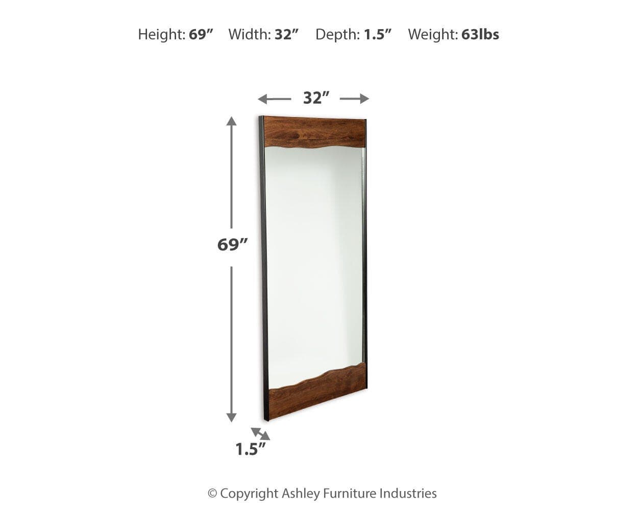 Panchali Floor Mirror — Black/Gray & Brown/Beige — view 4