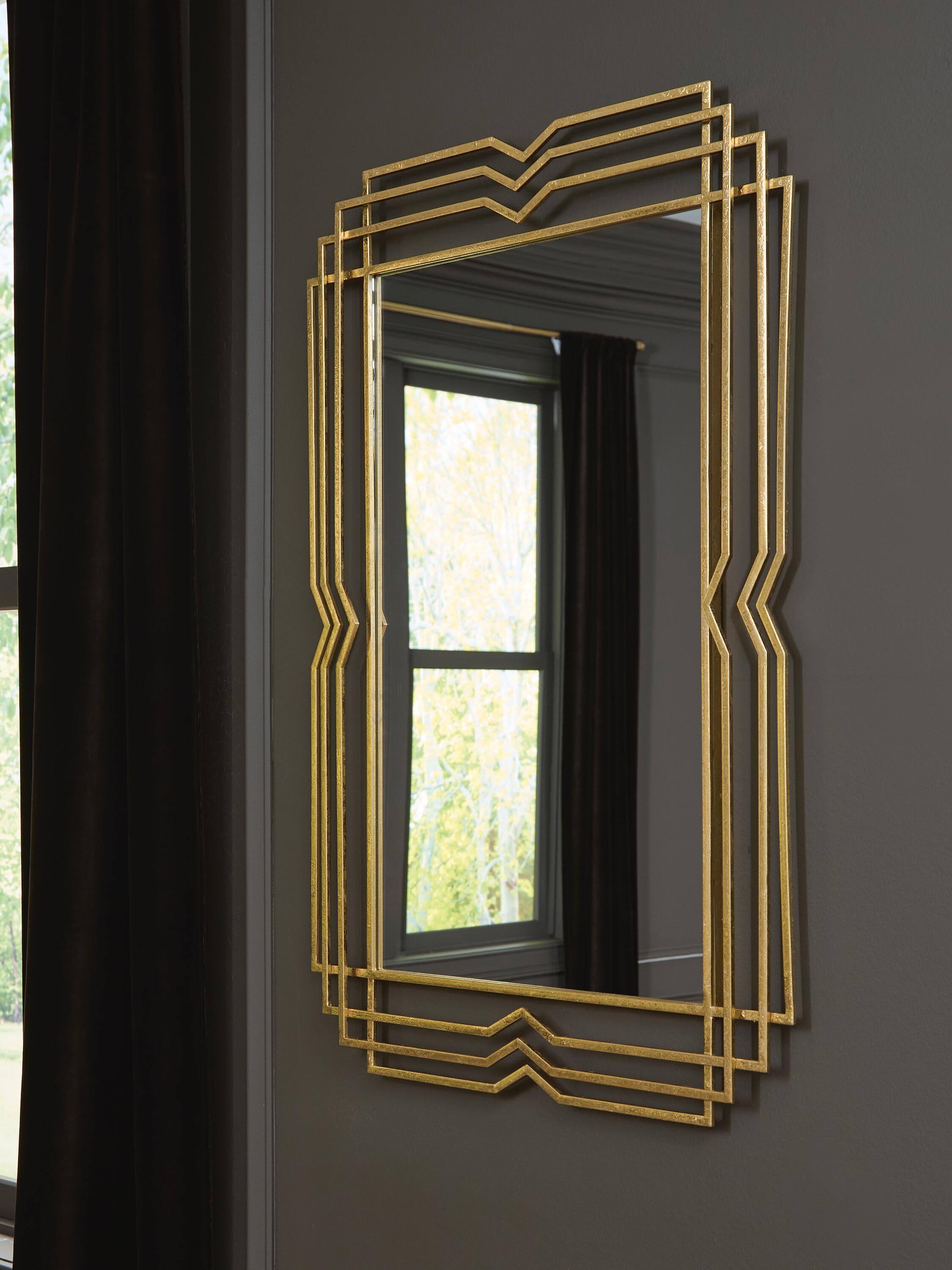 Claybrook Accent Mirror — Metallic & Yellow — view 2