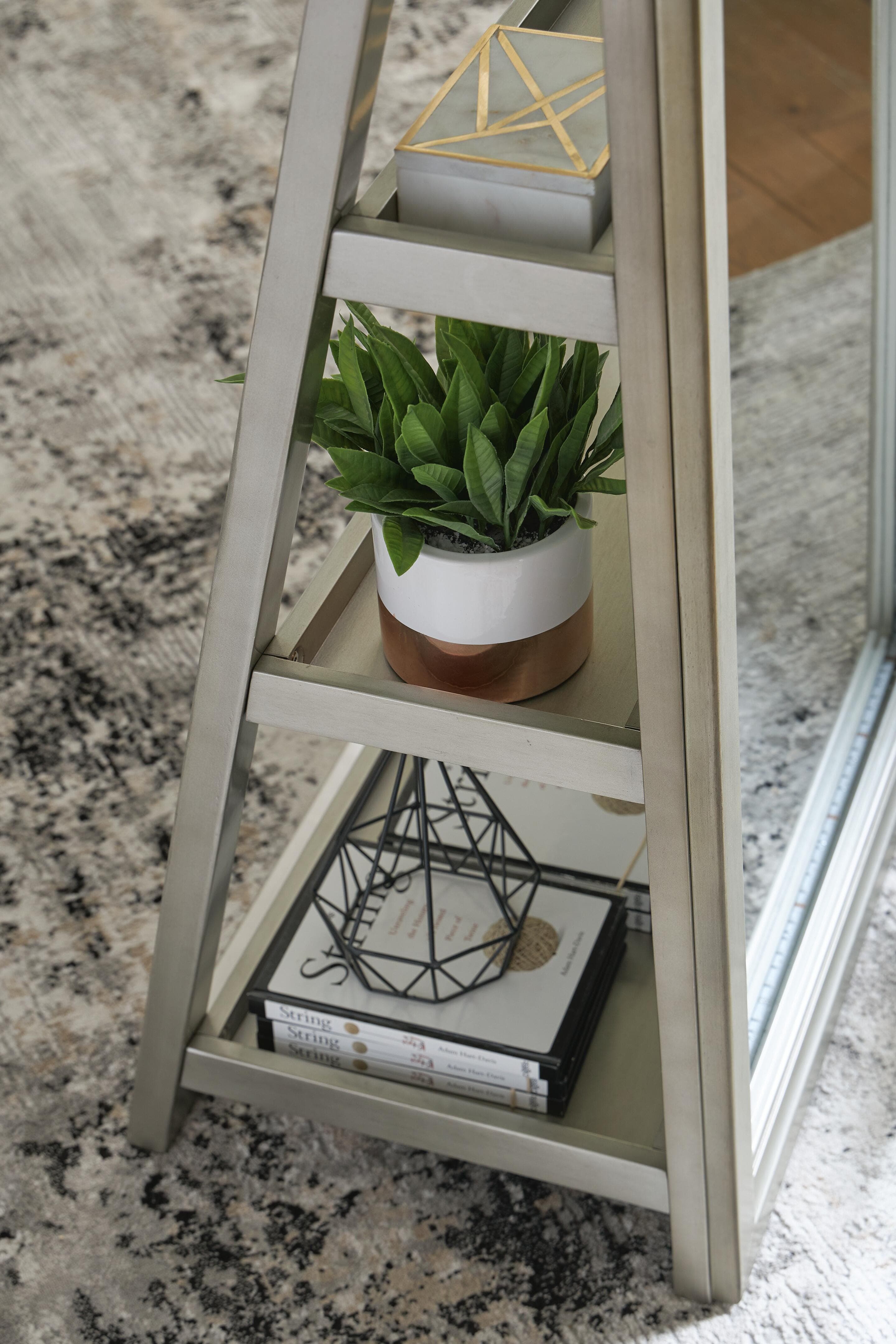 Evesen Floor Standing Mirror/Storage — White — view 6