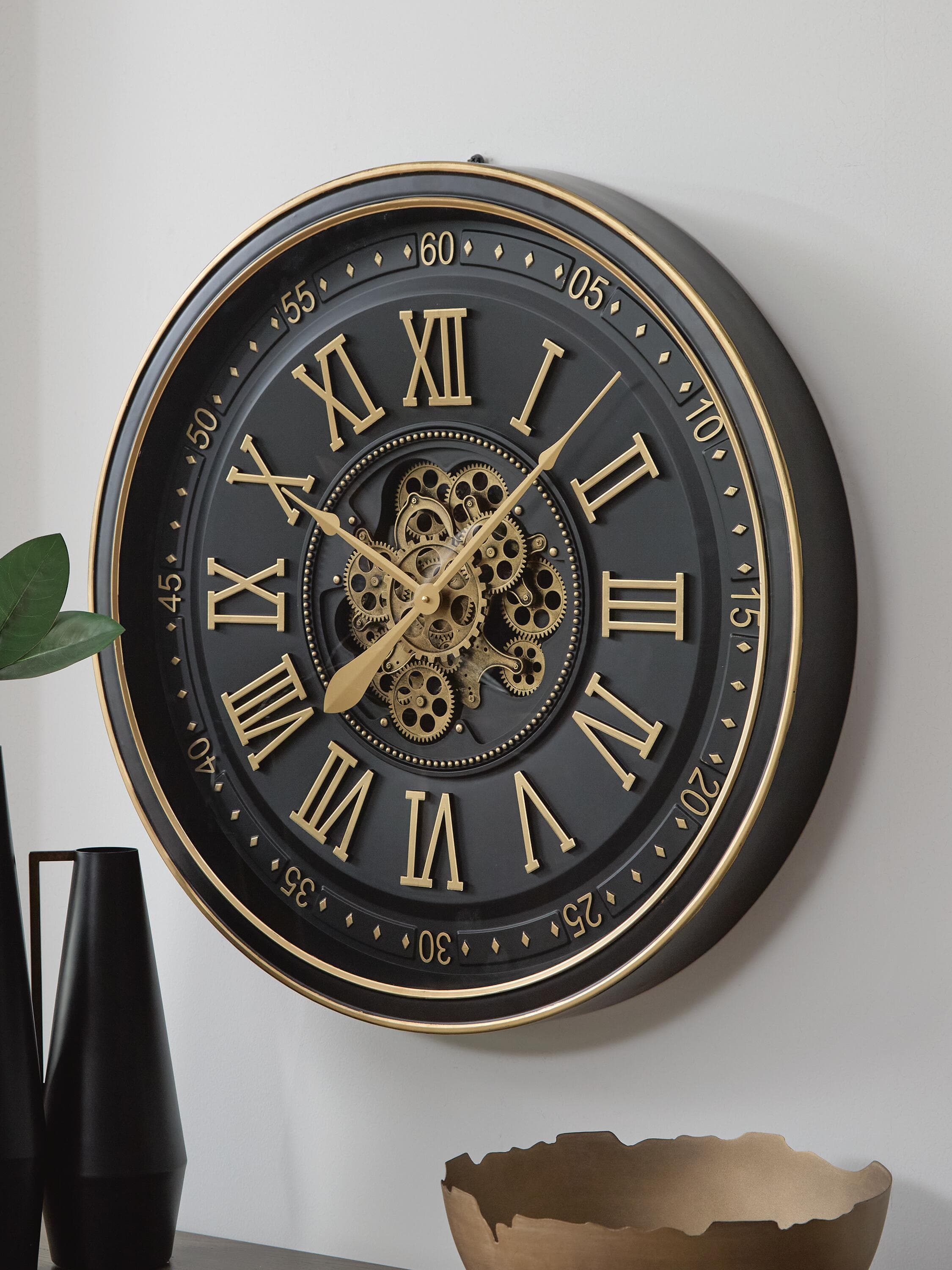 Dairton Wall Clock — Yellow & Black/Gray — view 2
