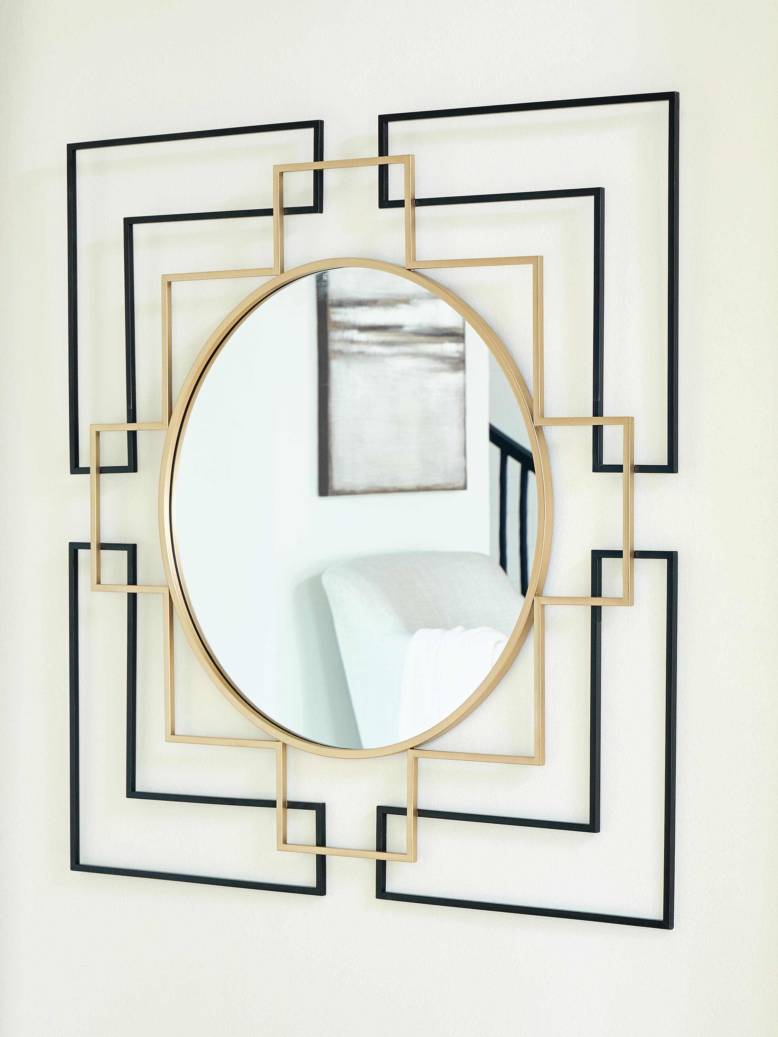 Oceanal Accent Mirror — Black/Gold Finish — view 2
