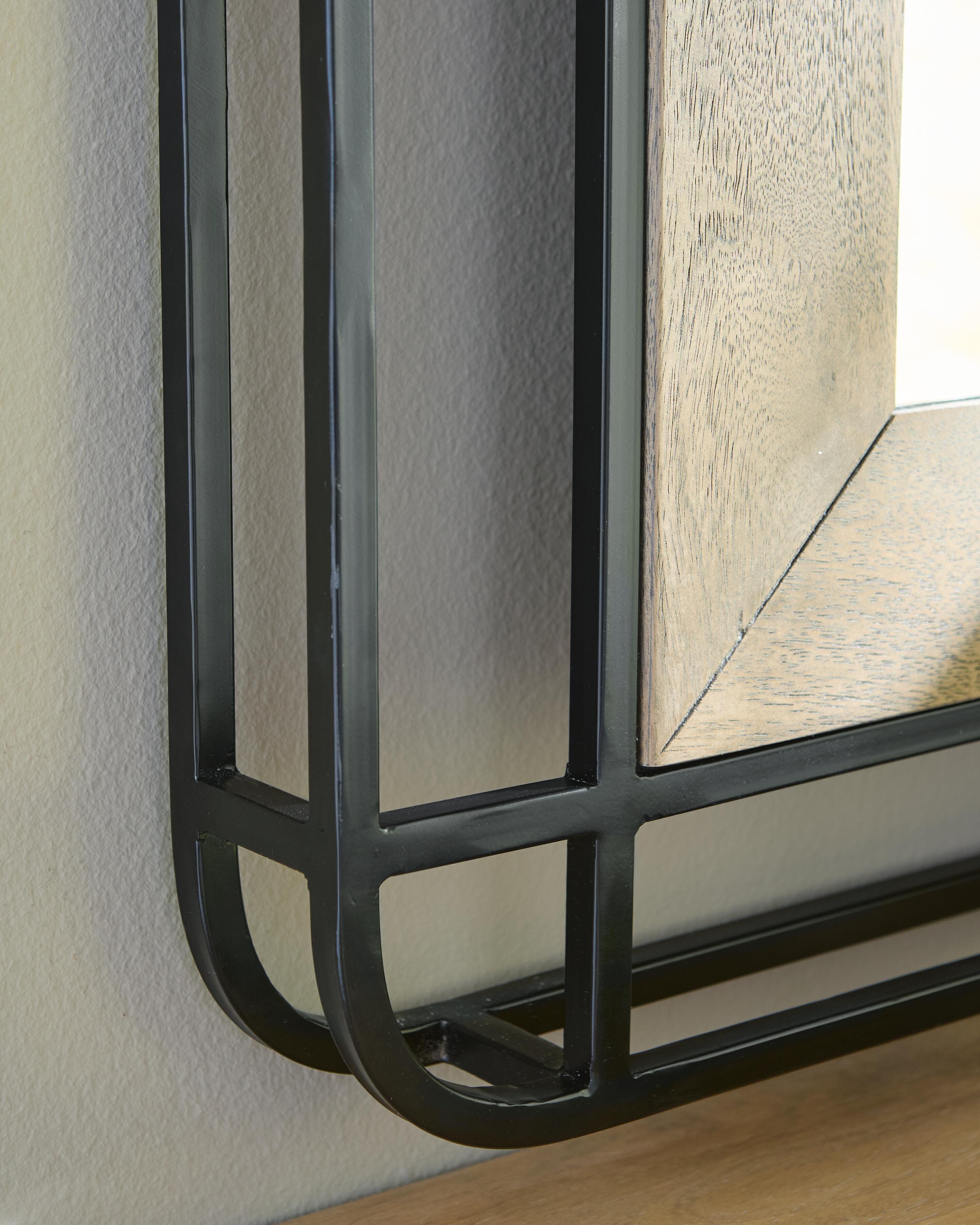 Beelman Accent Mirror — Black/Brown — view 5