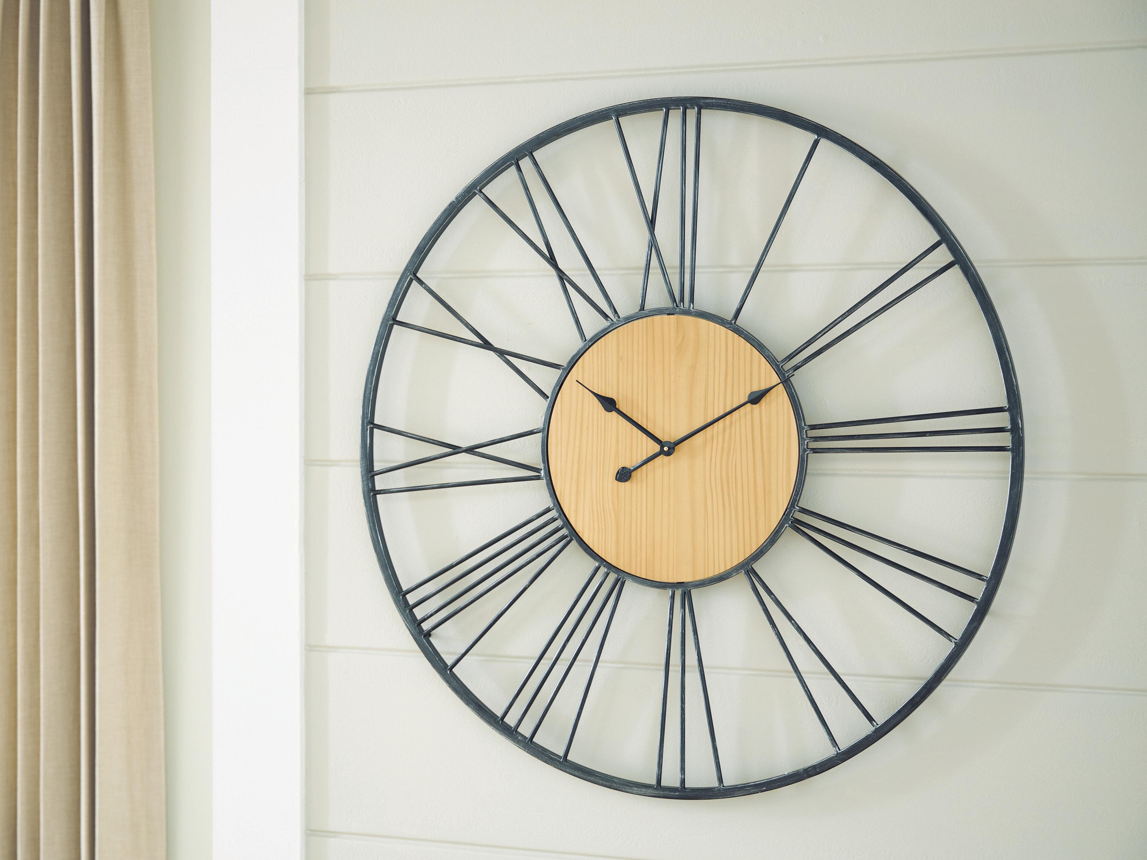 Brockett Wall Clock — Black/Natural — view 2