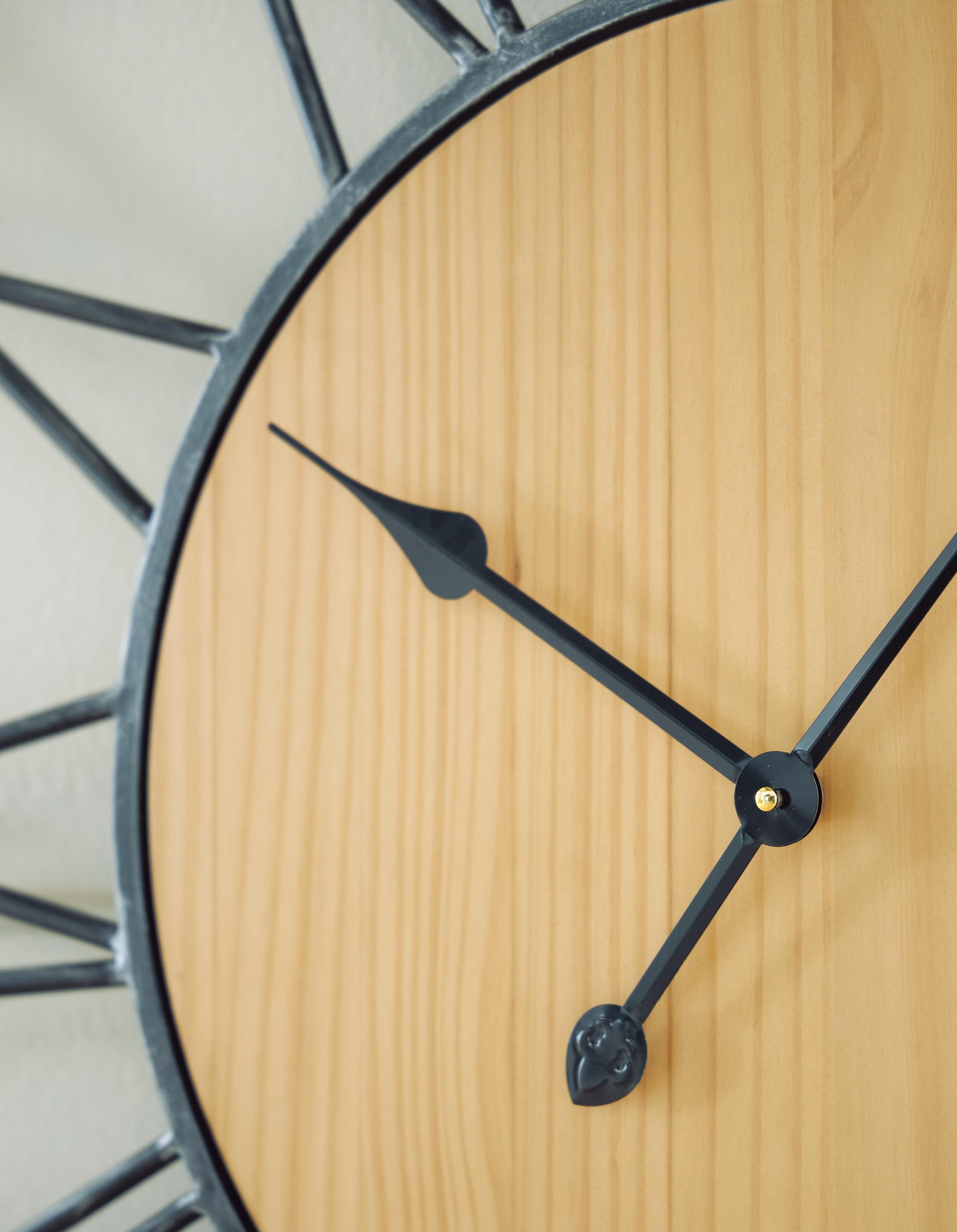 Brockett Wall Clock — Black/Natural — view 5