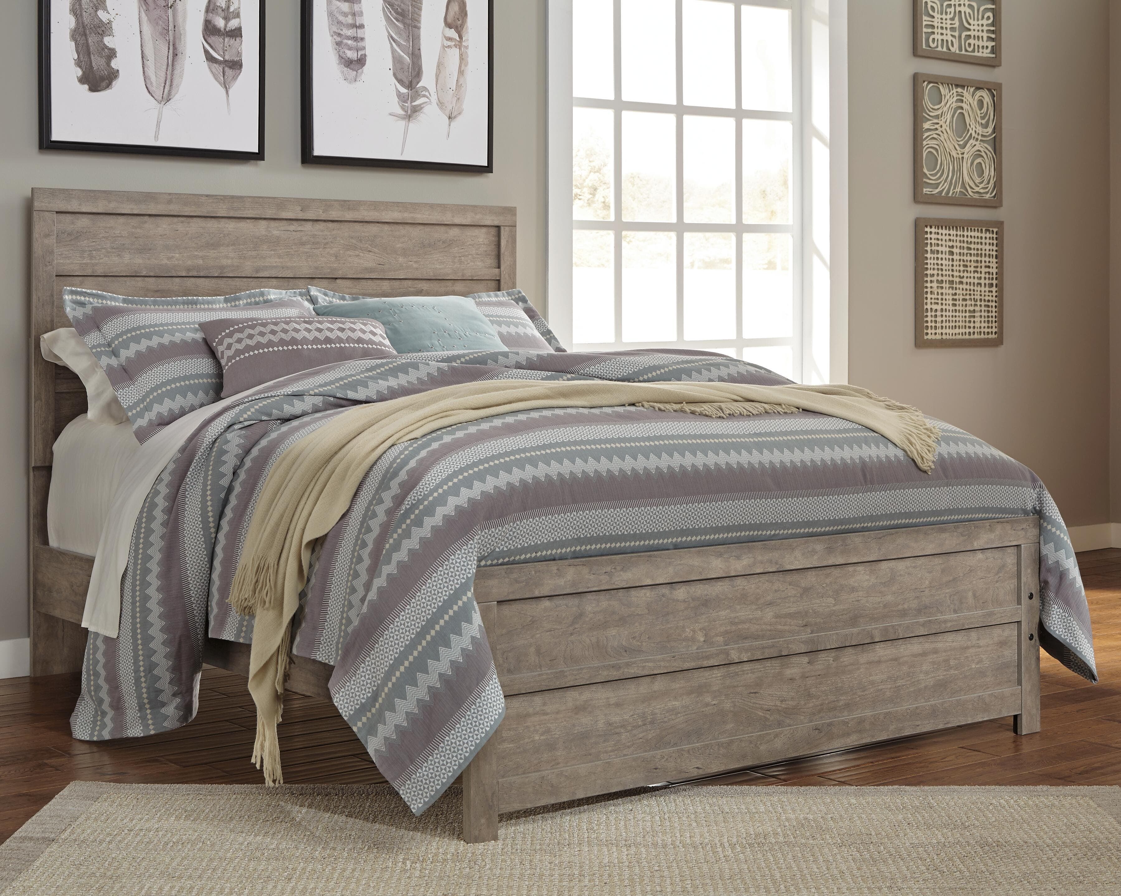Culverbach Queen Panel Bed — Natural & Brown/Beige — view 2