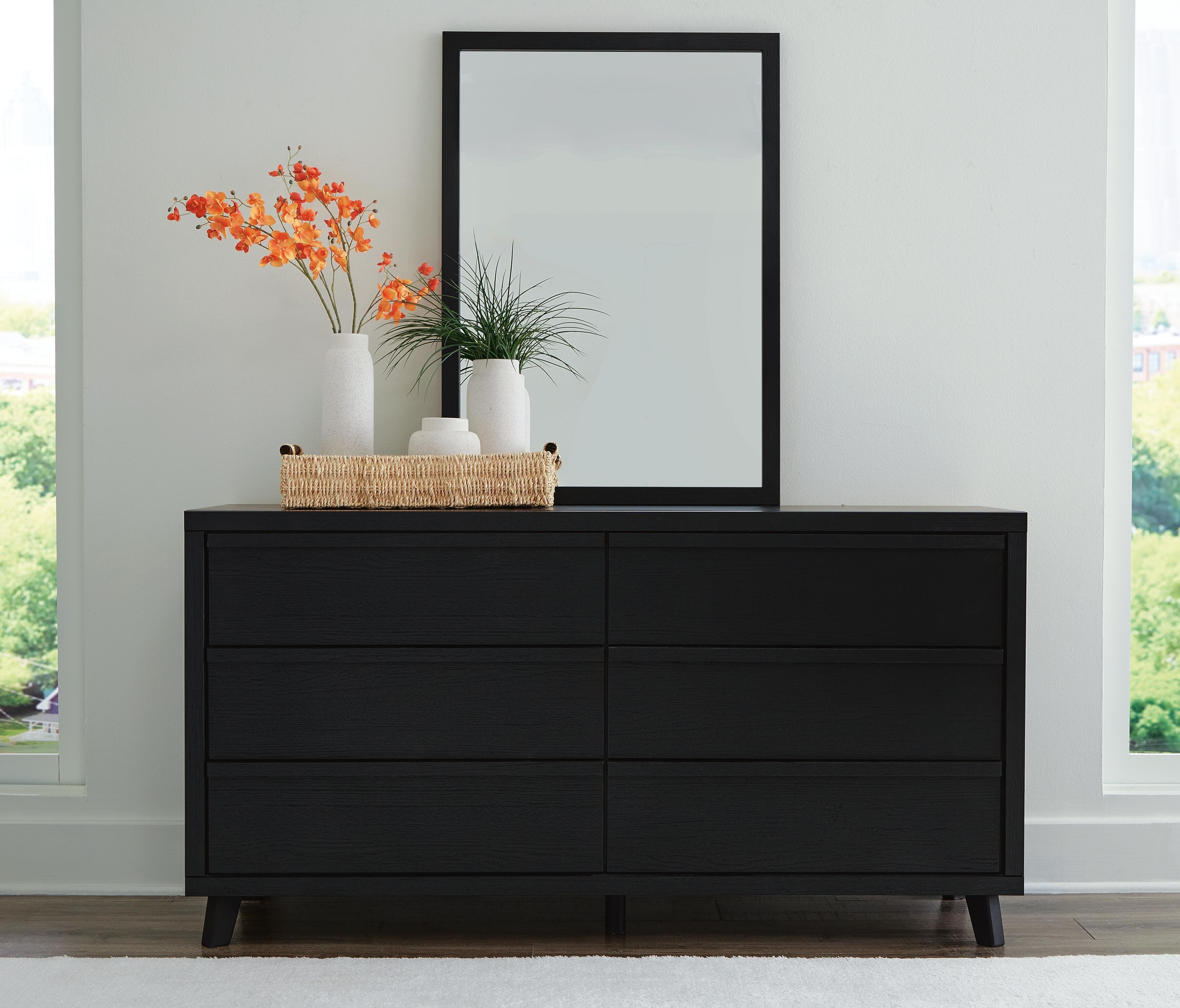 Danziar Dresser and Mirror — Black/Gray — view 4
