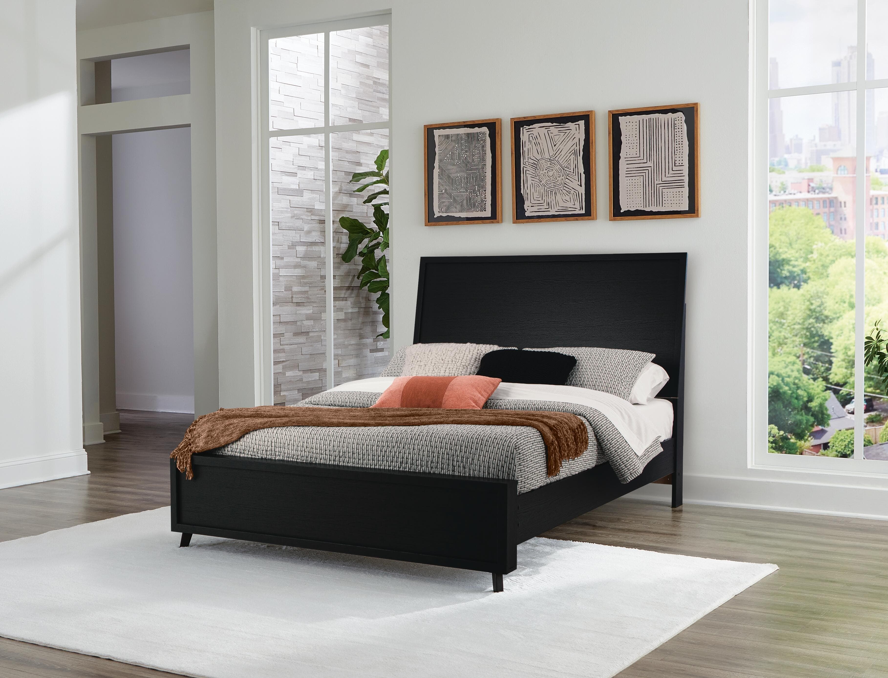 Danziar Queen Panel Bed — Black/Gray — view 2