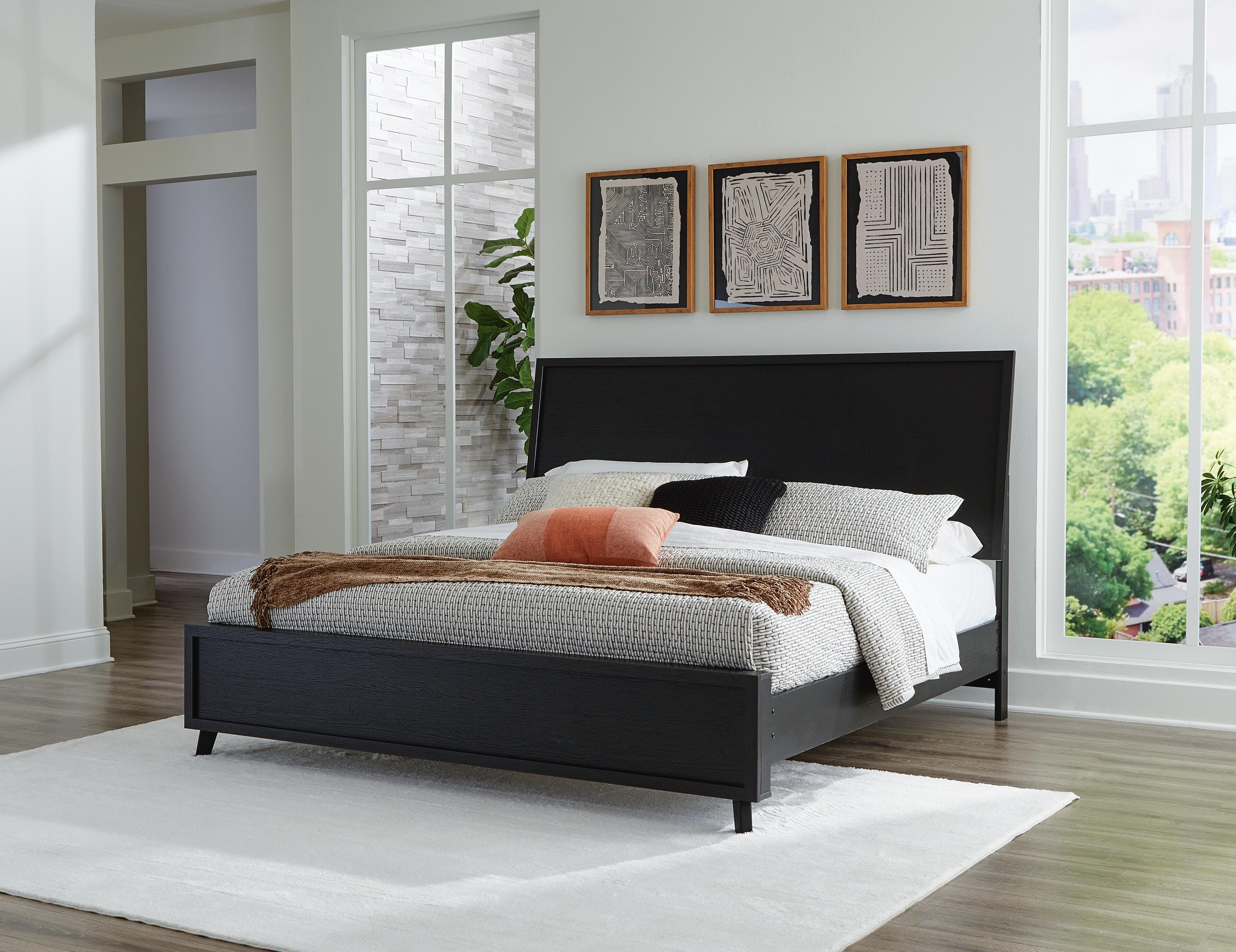 Danziar King Panel Bed — Black/Gray — view 2