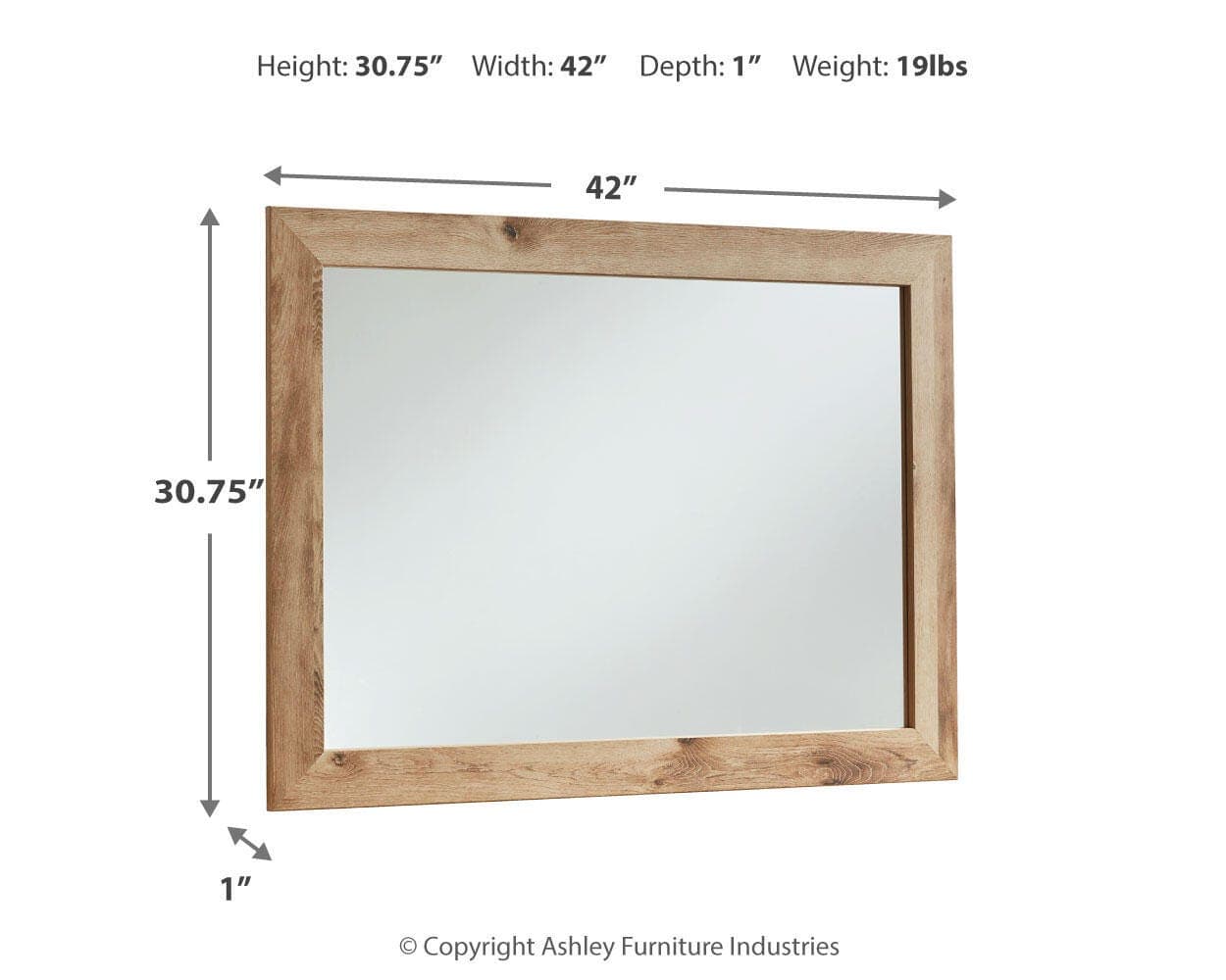 Hyanna Bedroom Mirror — Brown/Beige — view 3