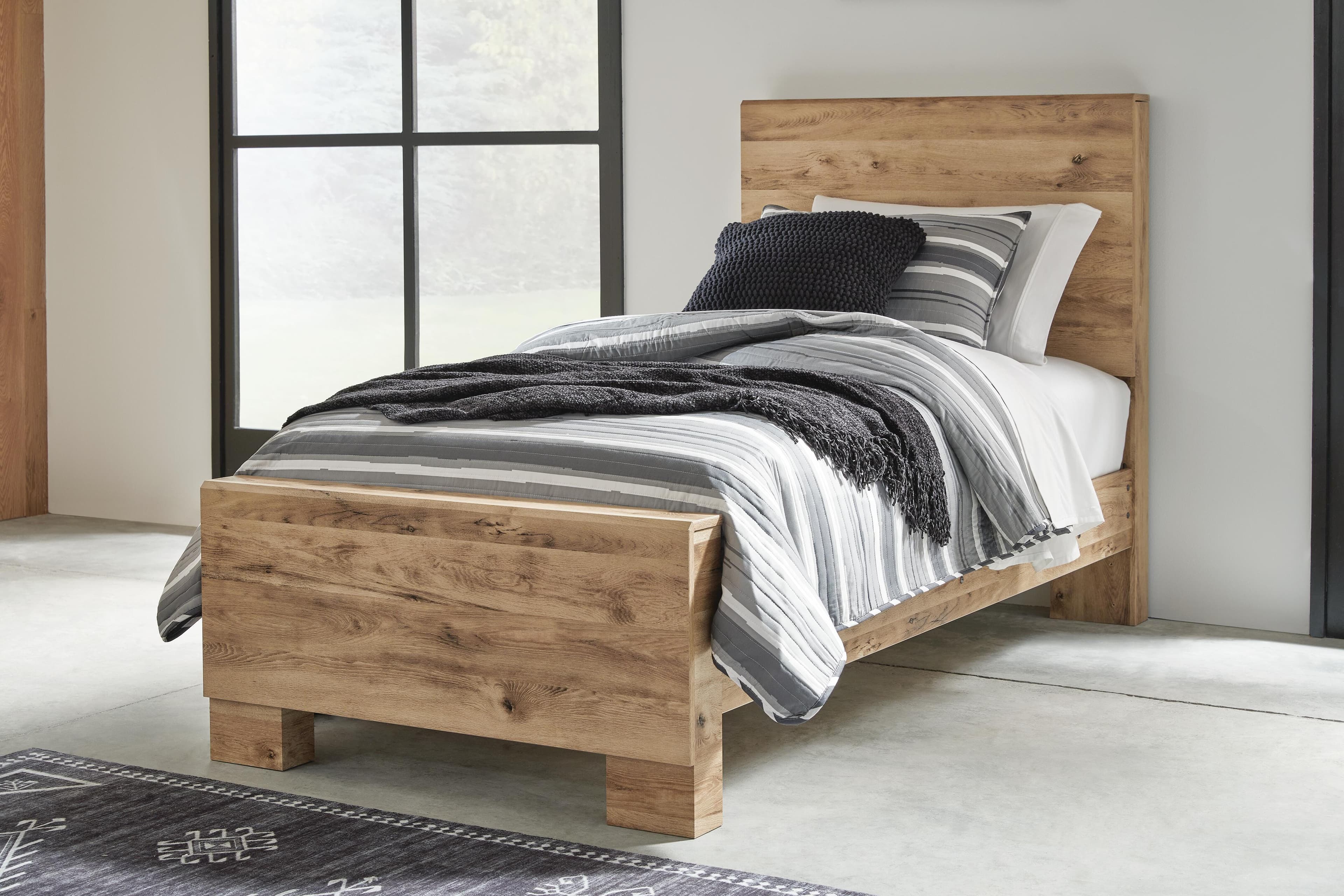 Hyanna Twin Panel Bed — Brown/Beige — view 2