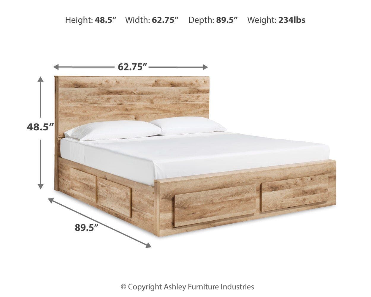 Hyanna Queen Panel Storage Bed with 1 Under Bed Storage Drawer — Brown/Beige — view 7
