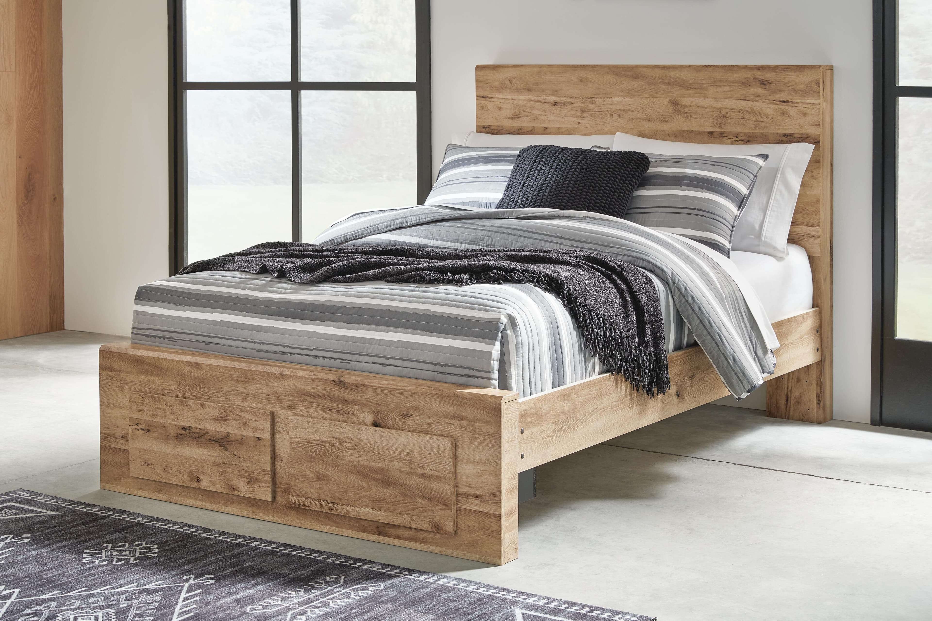 Hyanna Full Panel Storage Bed — Brown/Beige — view 2