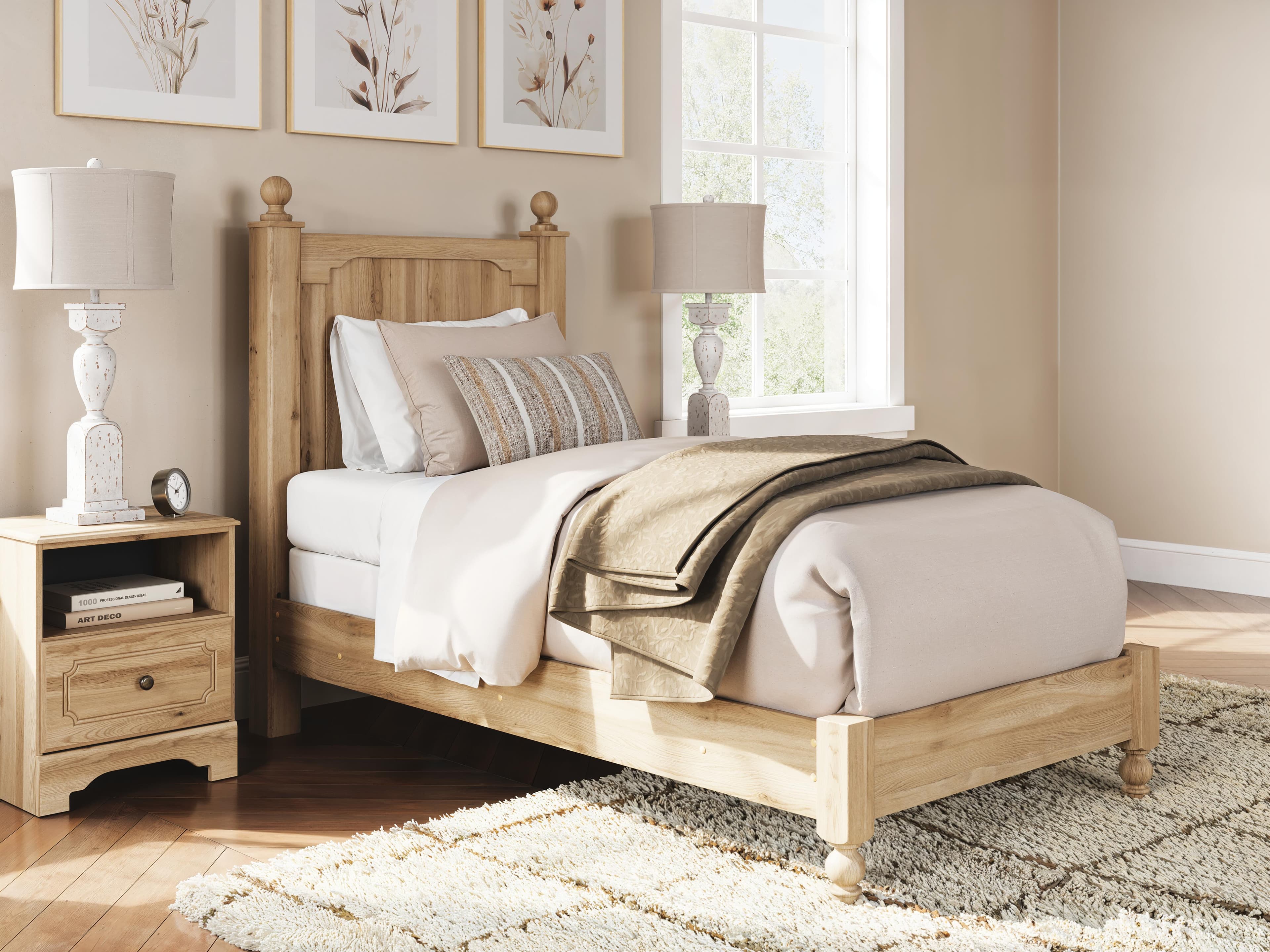Galletyn Twin Panel Bed — Warm Brown — view 8