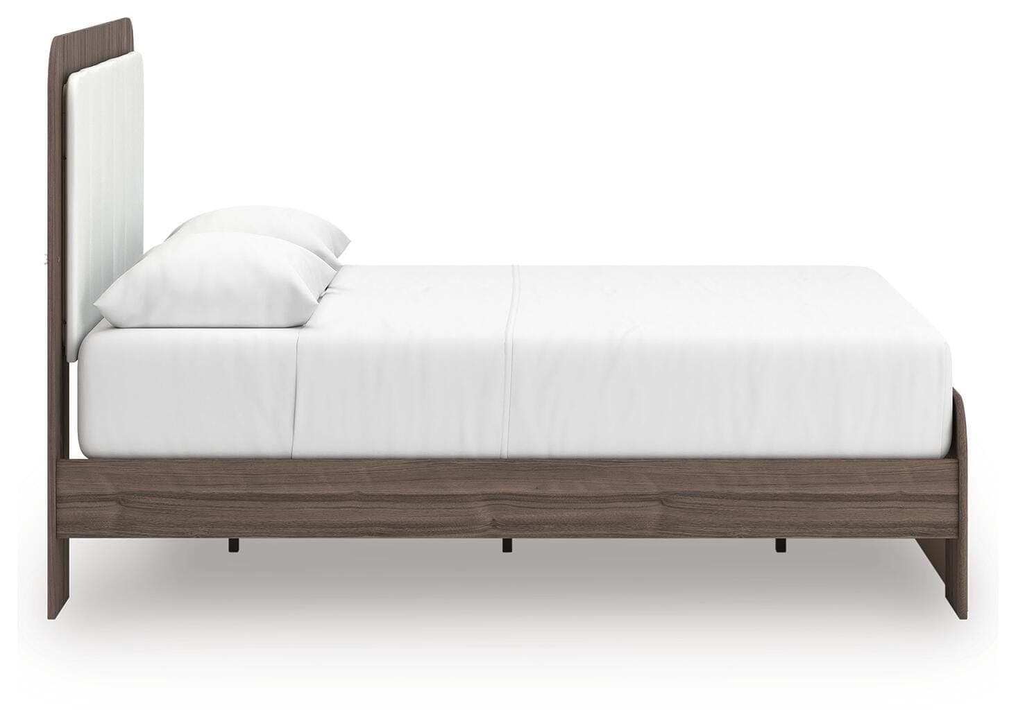 Mazilar Queen Upholstered Bed — White/Brown — view 7