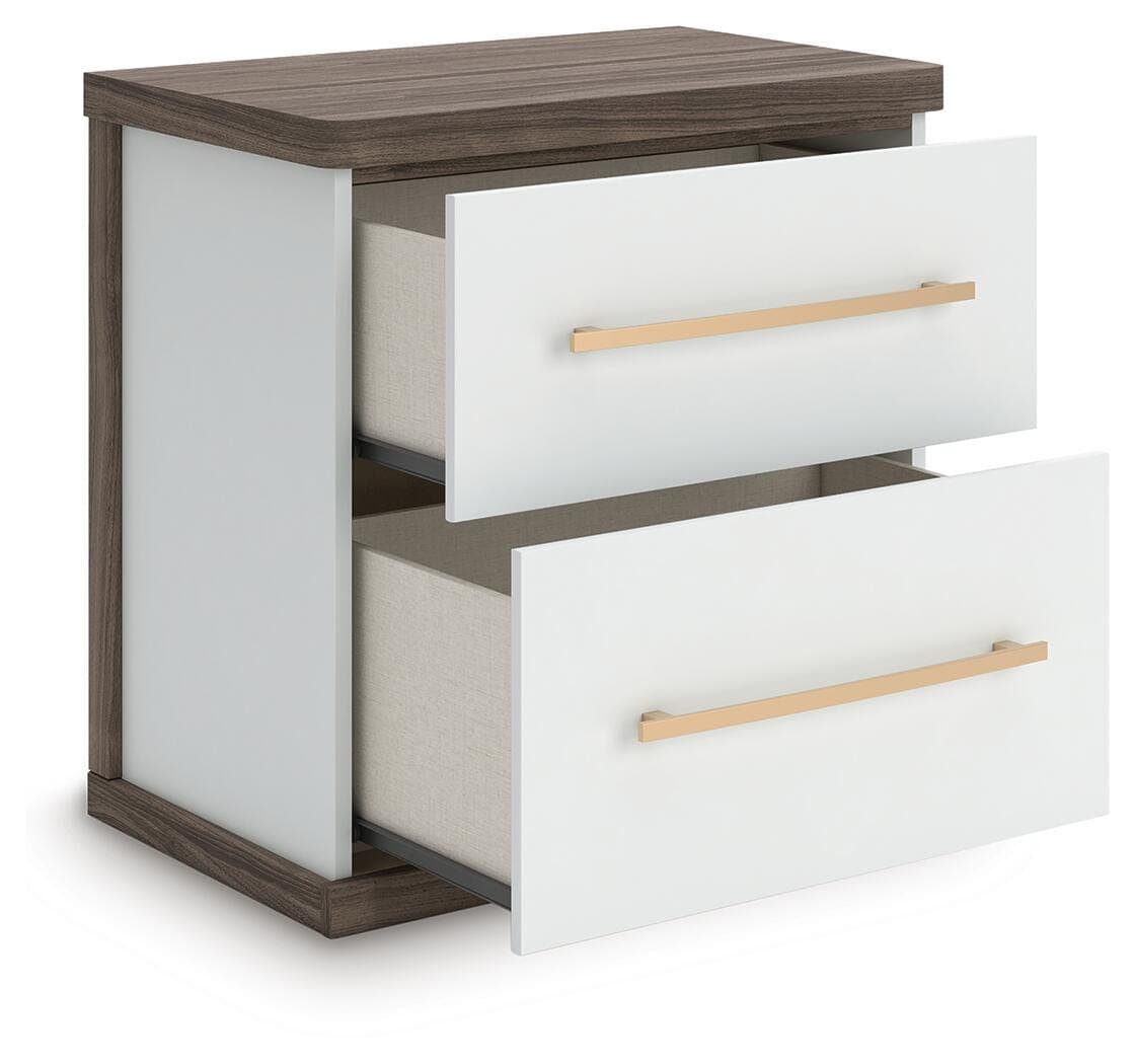 Mazilar Nightstand — White & Brown/Beige — view 3
