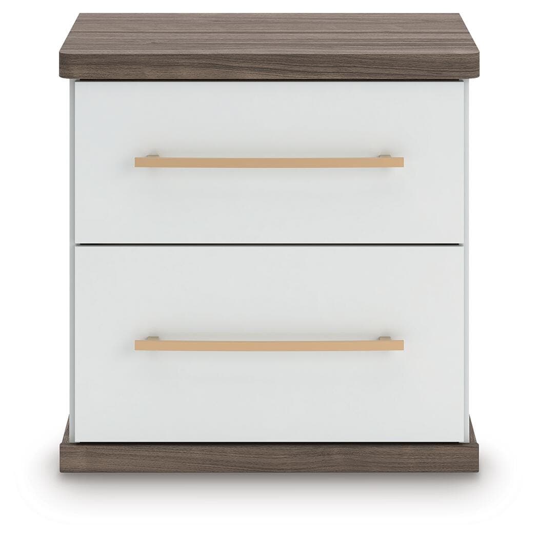 Mazilar Nightstand — White & Brown/Beige — view 4
