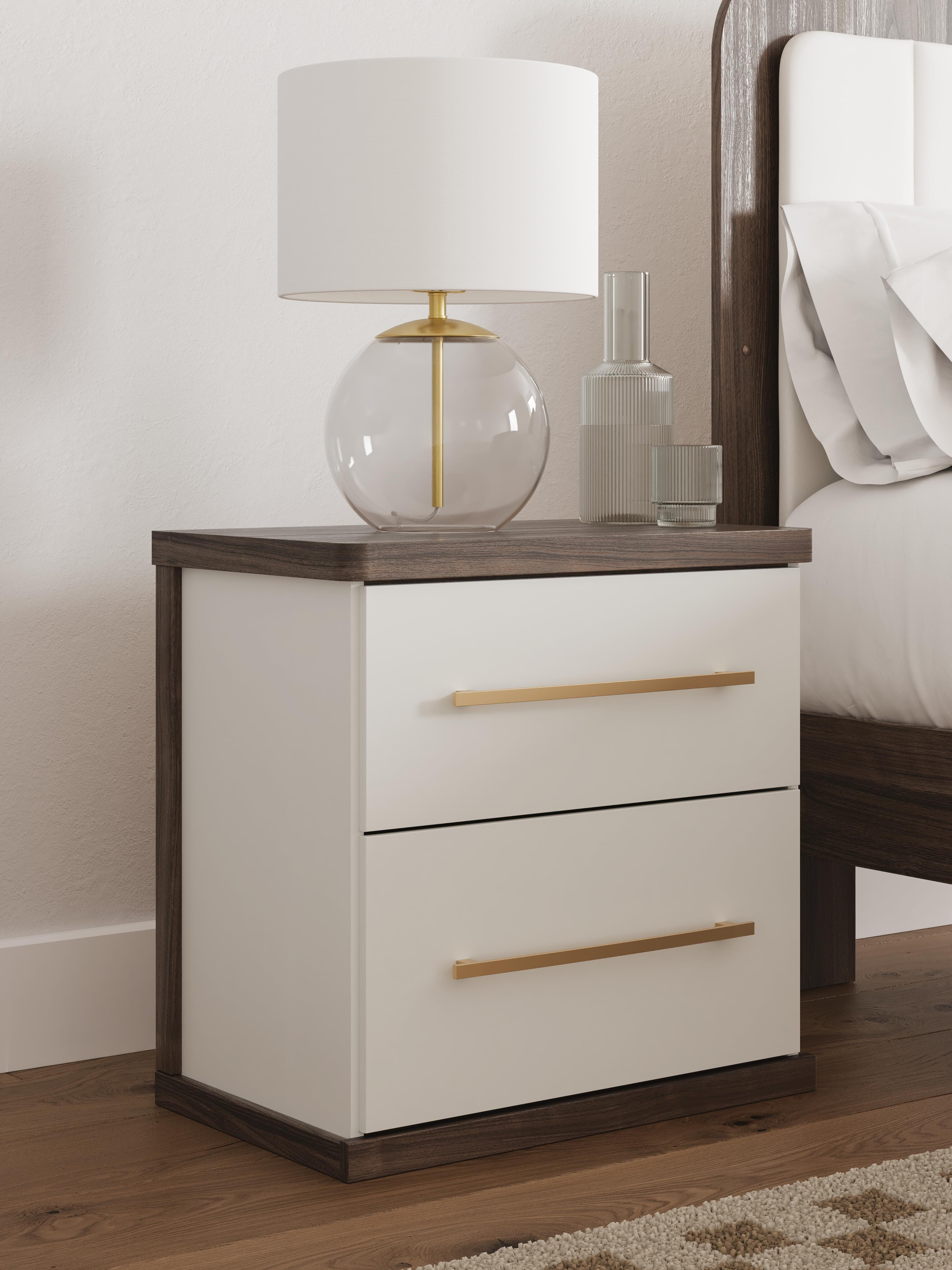 Mazilar Nightstand — White & Brown/Beige — view 2