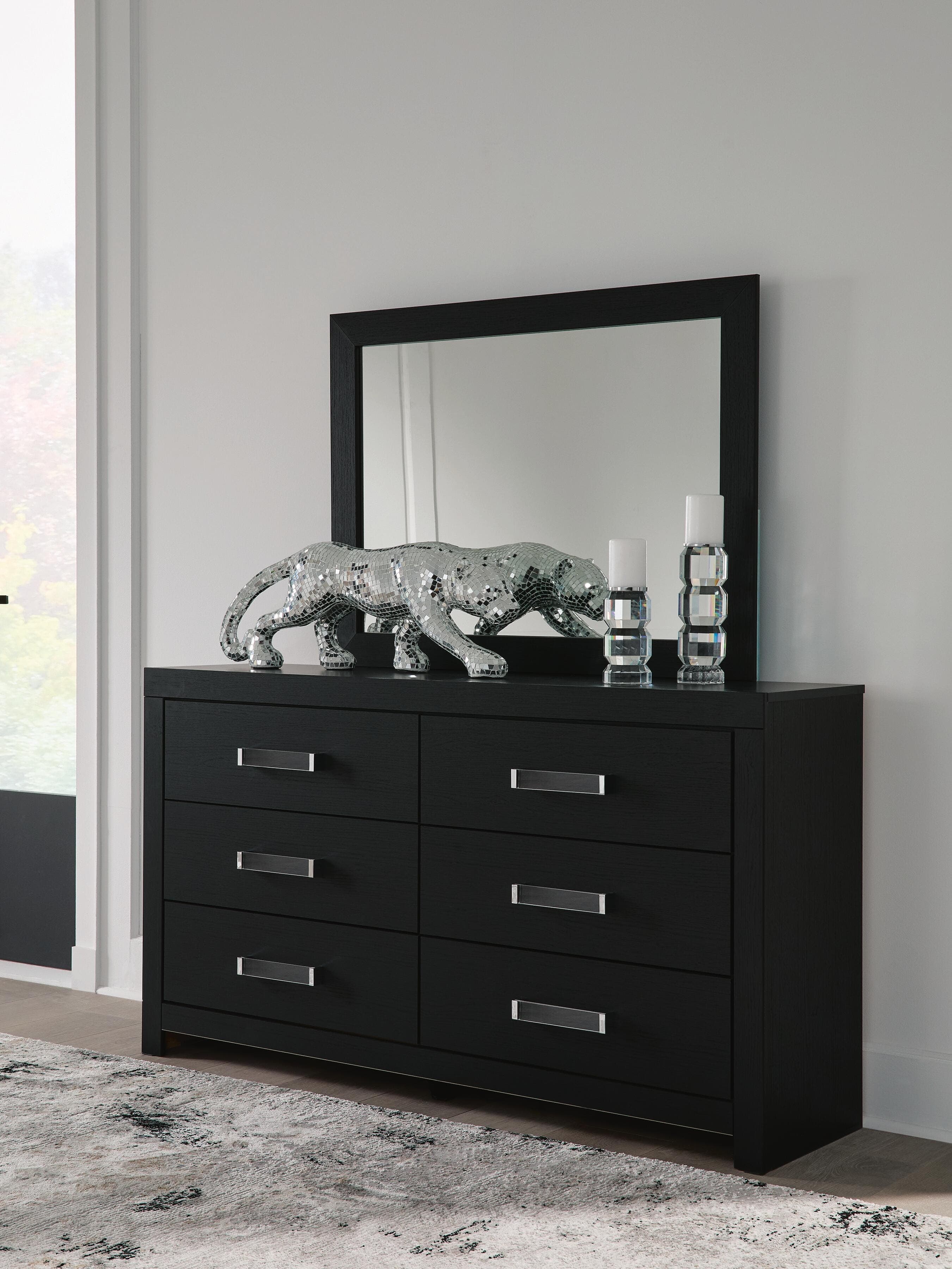 Raechalla Dresser and Mirror — Black — view 2