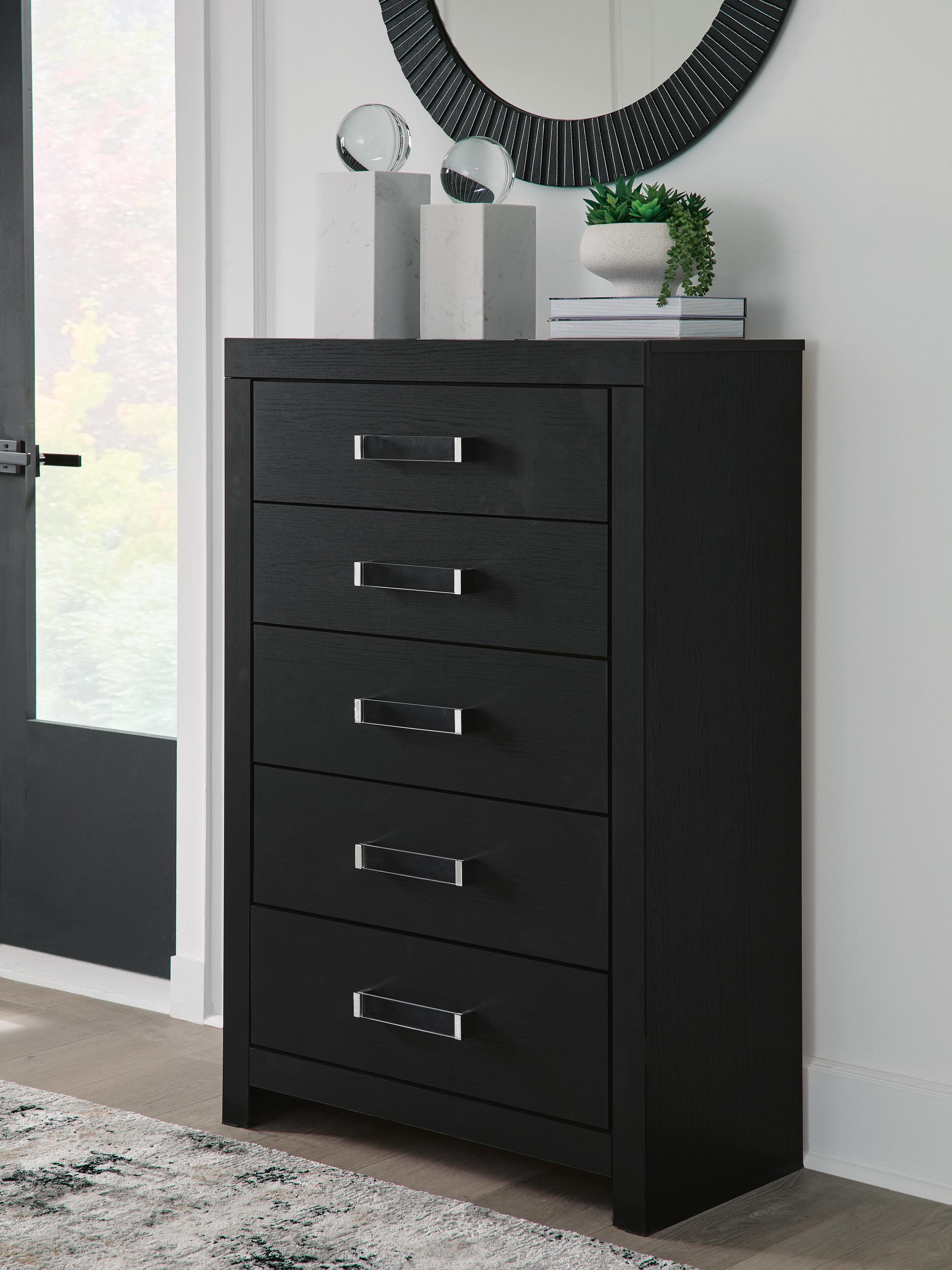Raechalla Chest of Drawers — Black/Gray — view 2
