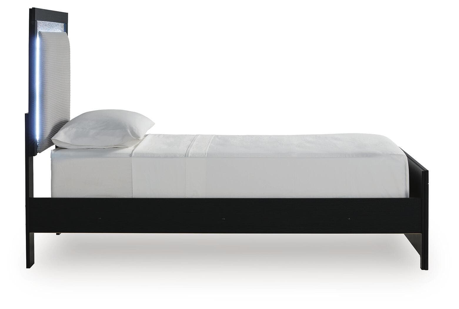 Raechalla Twin Upholstered Panel Bed — Black — view 5