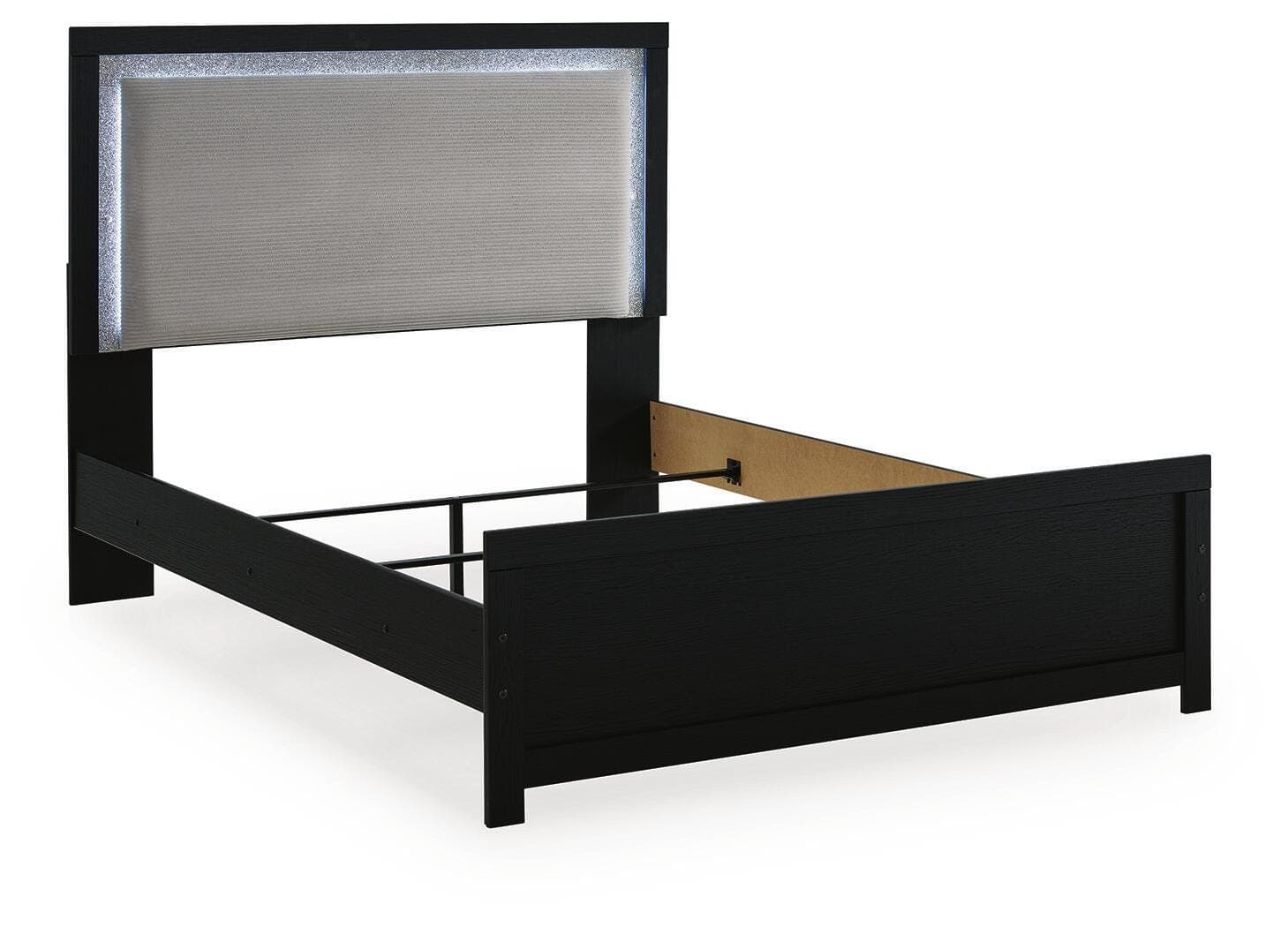 Raechalla Queen Upholstered Panel Bed — Black — view 4