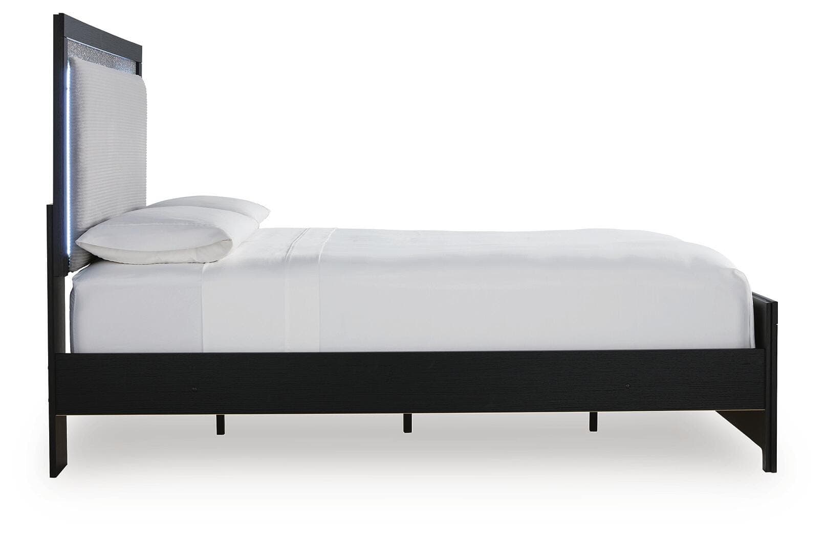 Raechalla Queen Upholstered Panel Bed — Black — view 5
