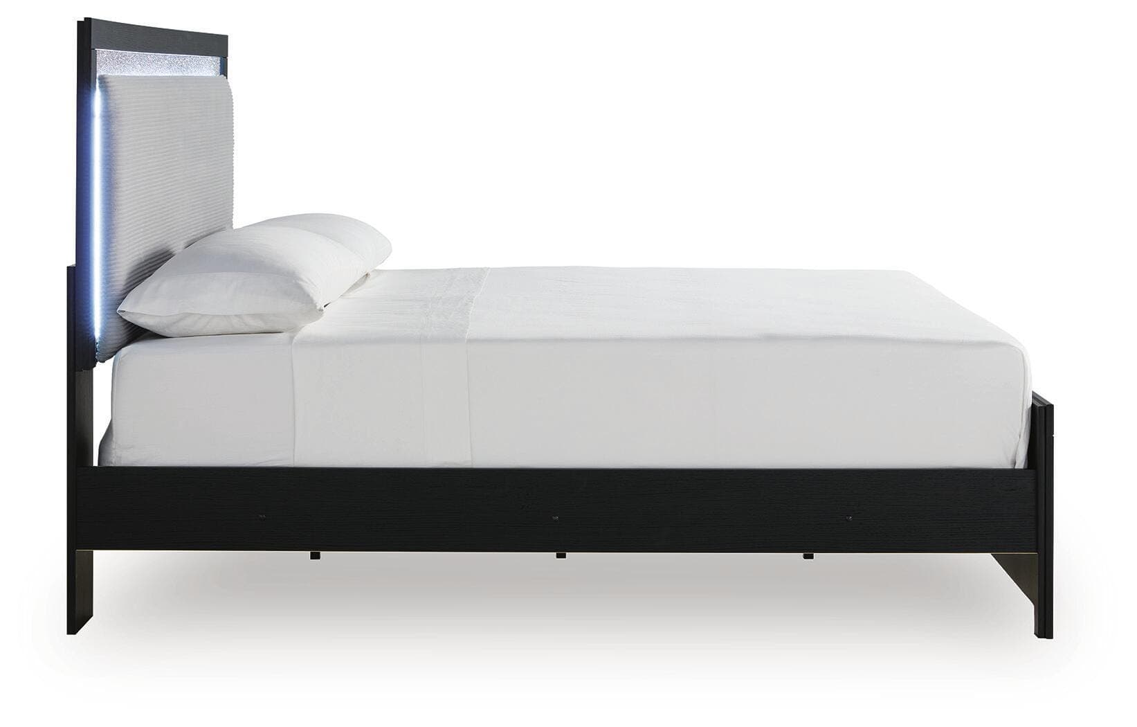 Raechalla King Upholstered Panel Bed — Black — view 5