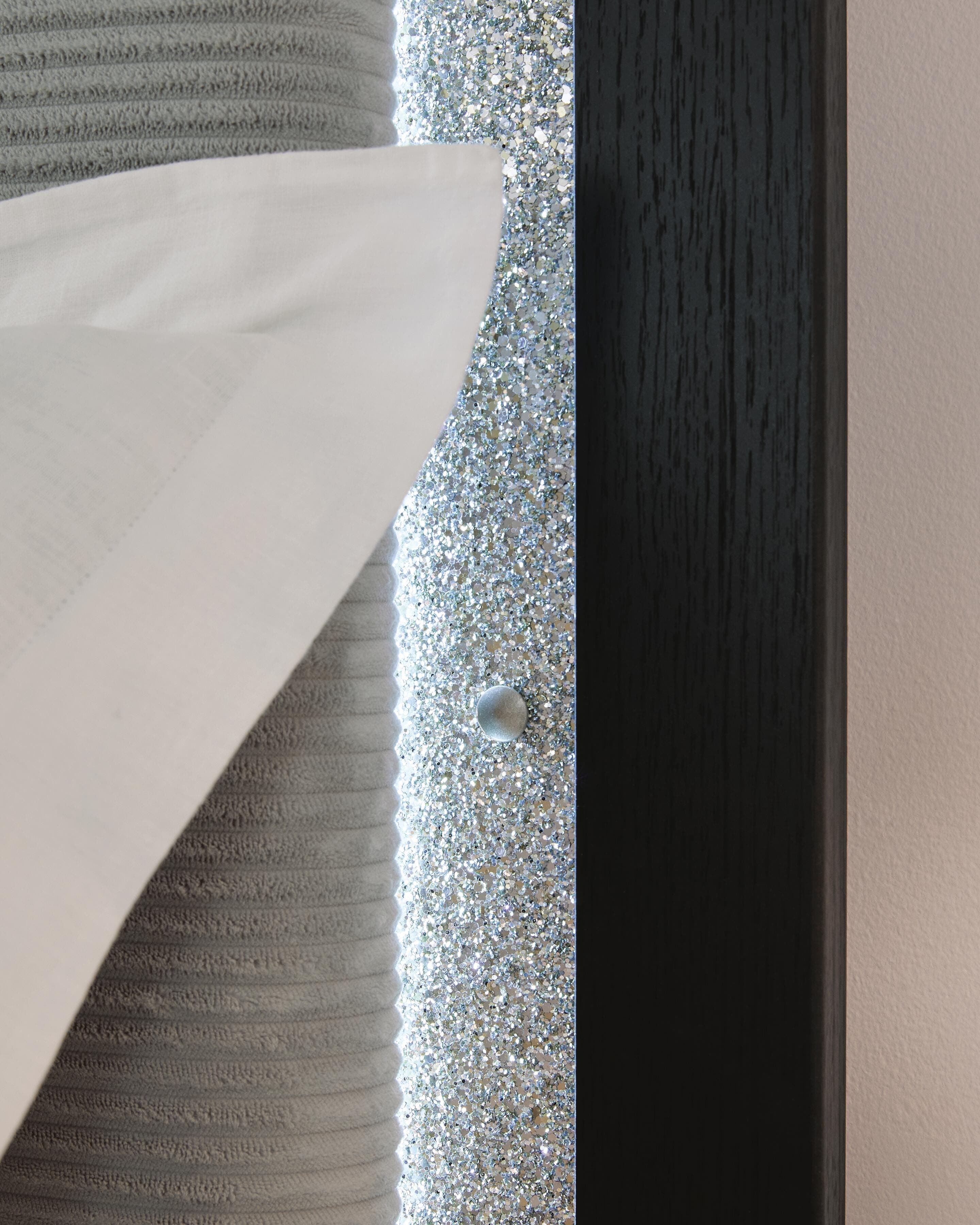Raechalla Queen Upholstered Panel Bed — Black — view 6