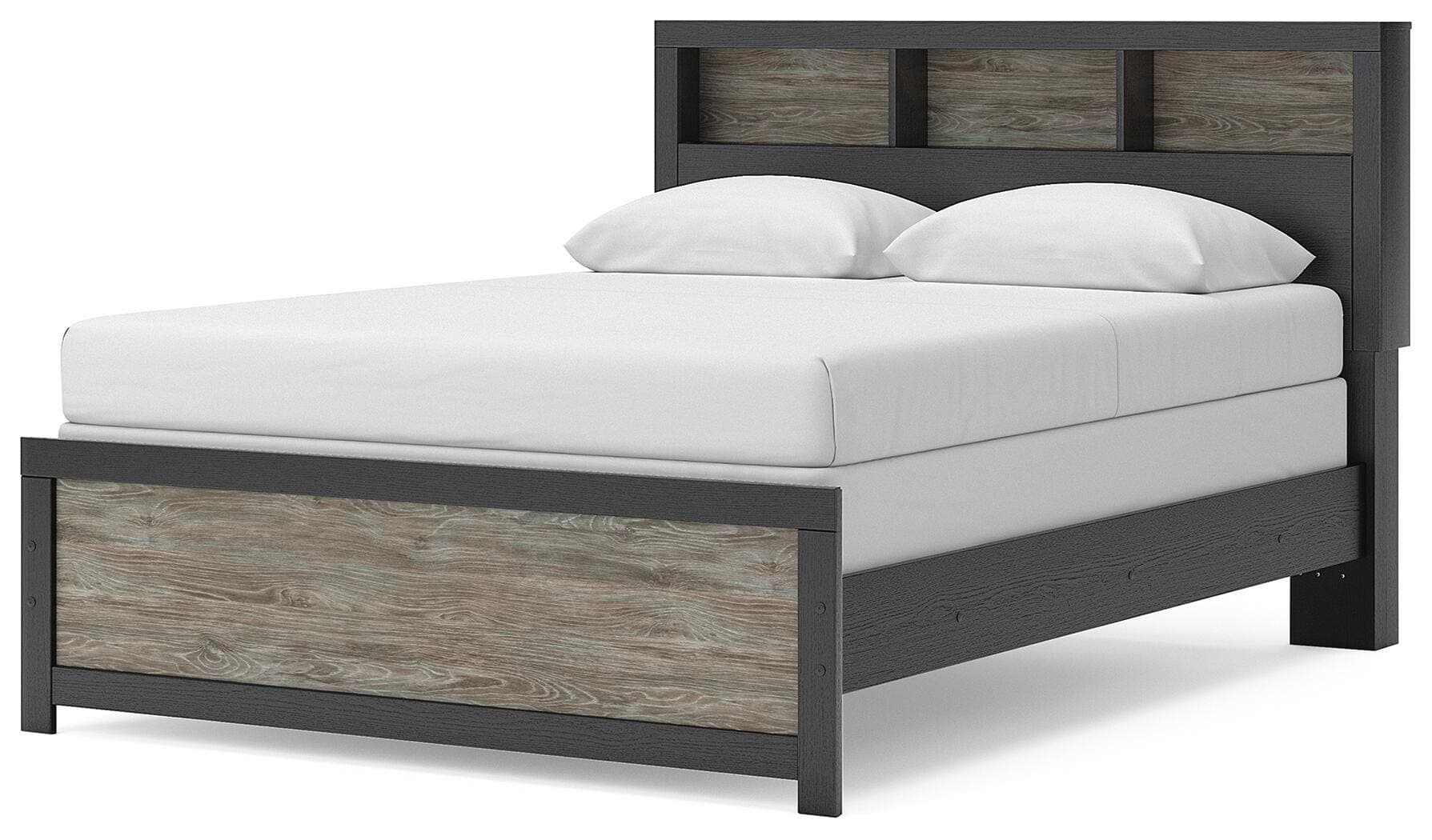 Jonnifer Queen Bookcase Panel Bed — Black/Gray — view 4