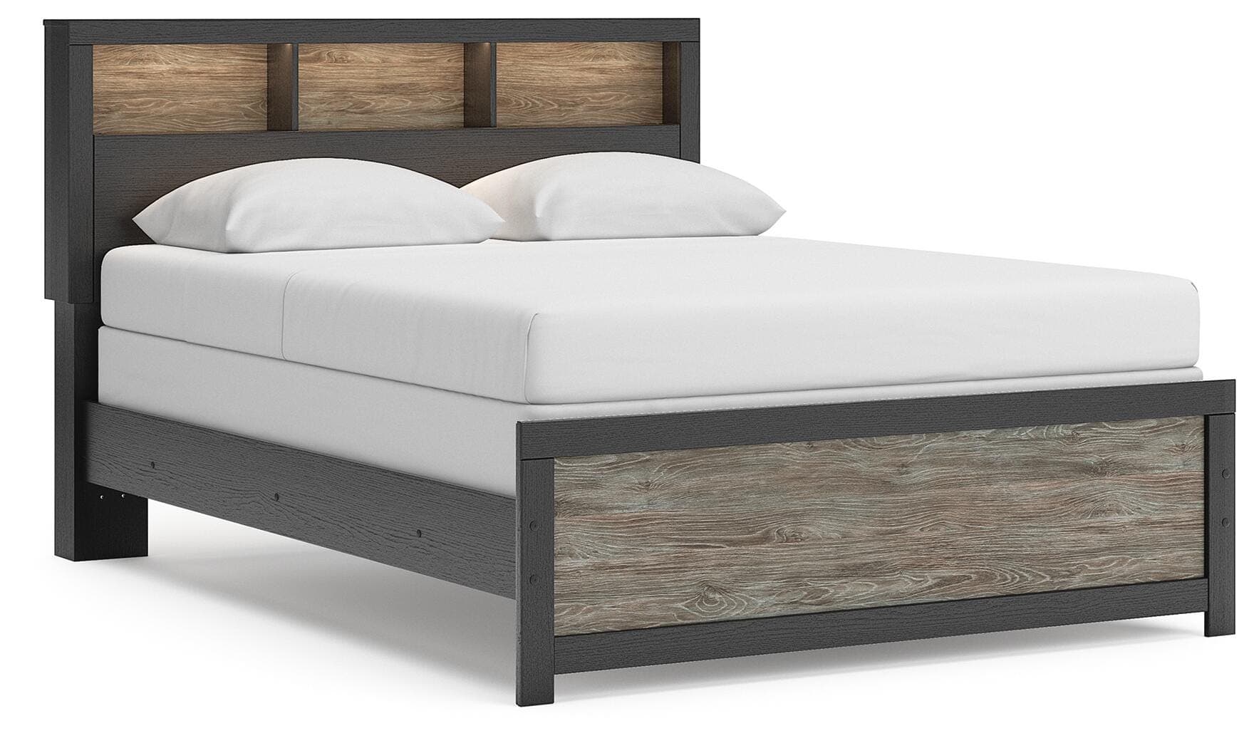 Jonnifer Queen Bookcase Panel Bed — Black/Gray — view 3