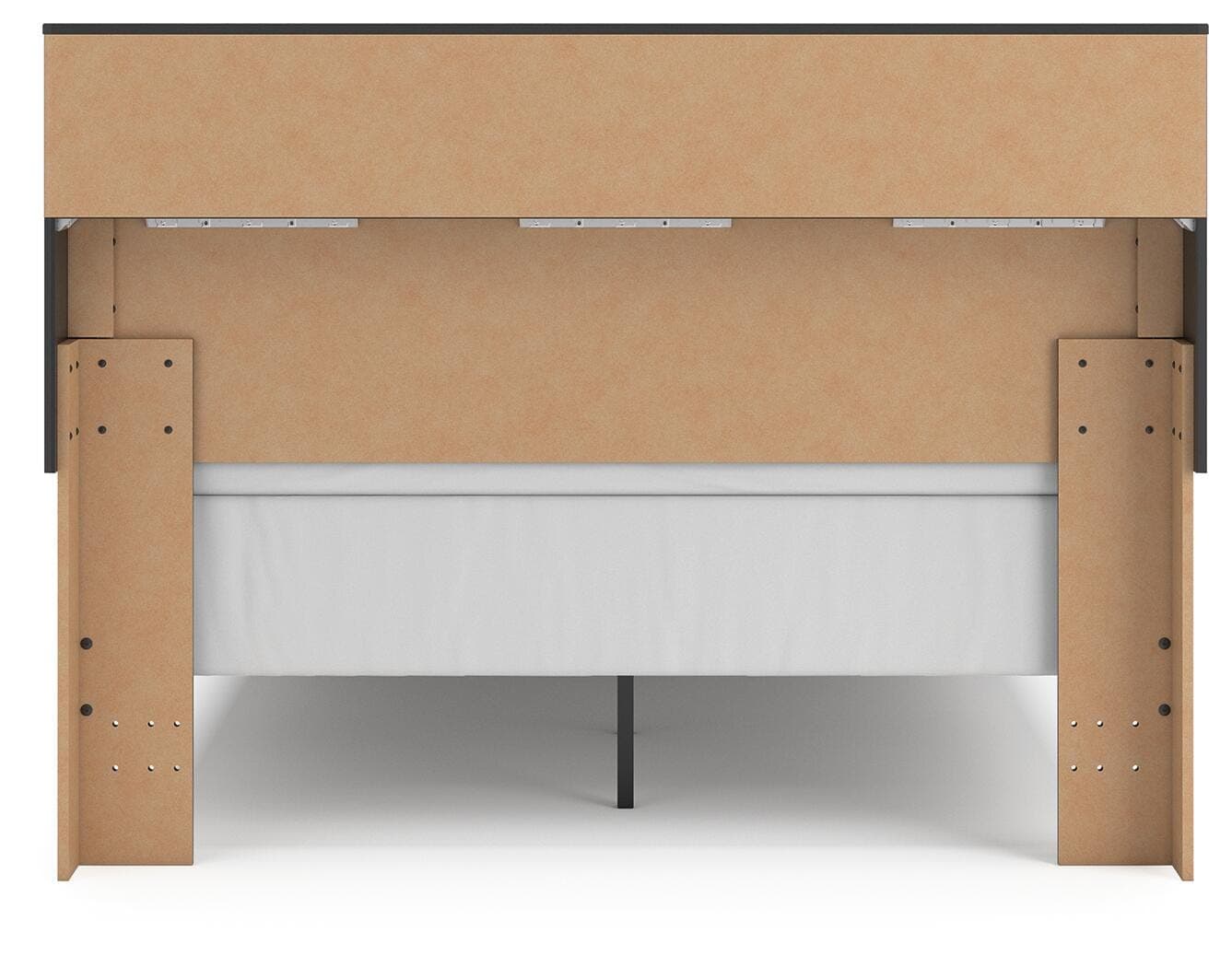 Jonnifer Queen Bookcase Panel Bed — Black/Gray — view 7