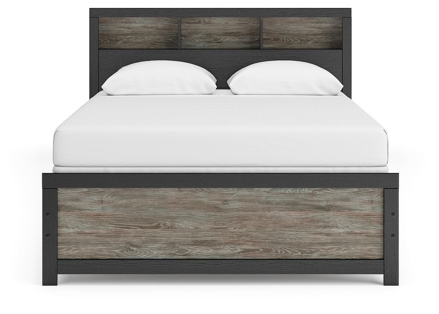 Jonnifer Queen Bookcase Panel Bed — Black/Gray — view 6