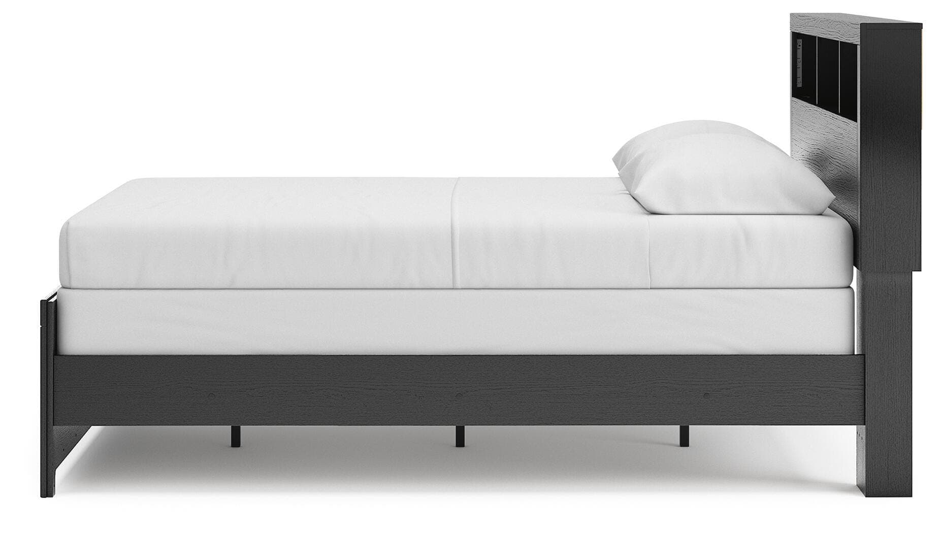 Jonnifer Queen Bookcase Panel Bed — Black/Gray — view 8