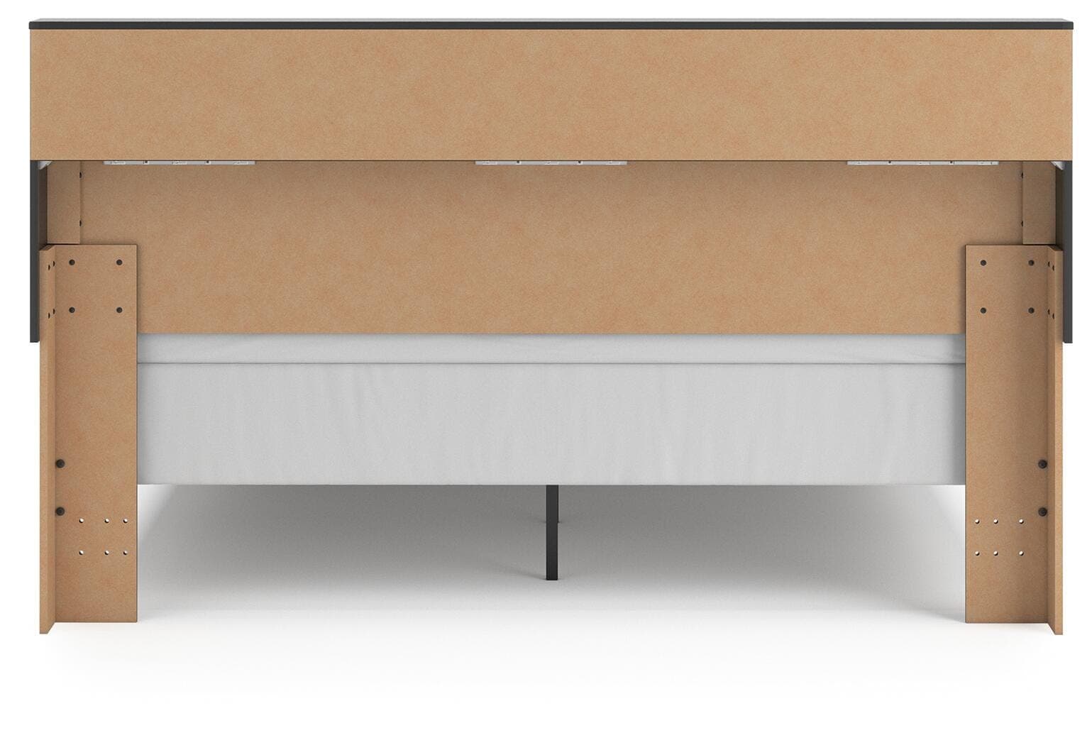Jonnifer King Bookcase Panel Bed — Black/Gray — view 6