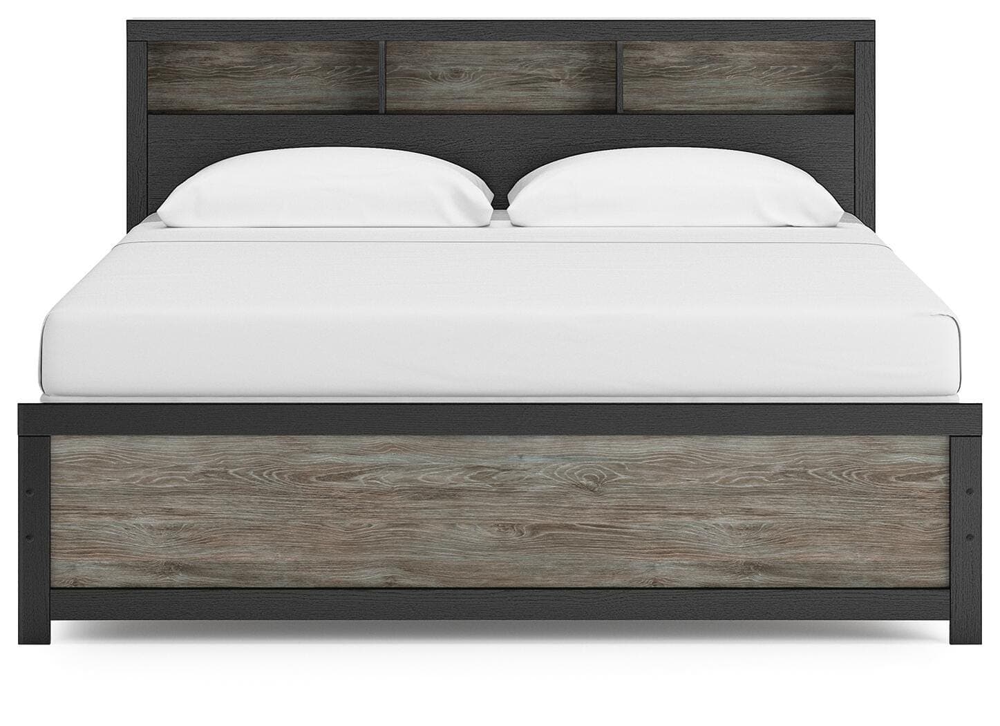 Jonnifer King Bookcase Panel Bed — Black/Gray — view 5