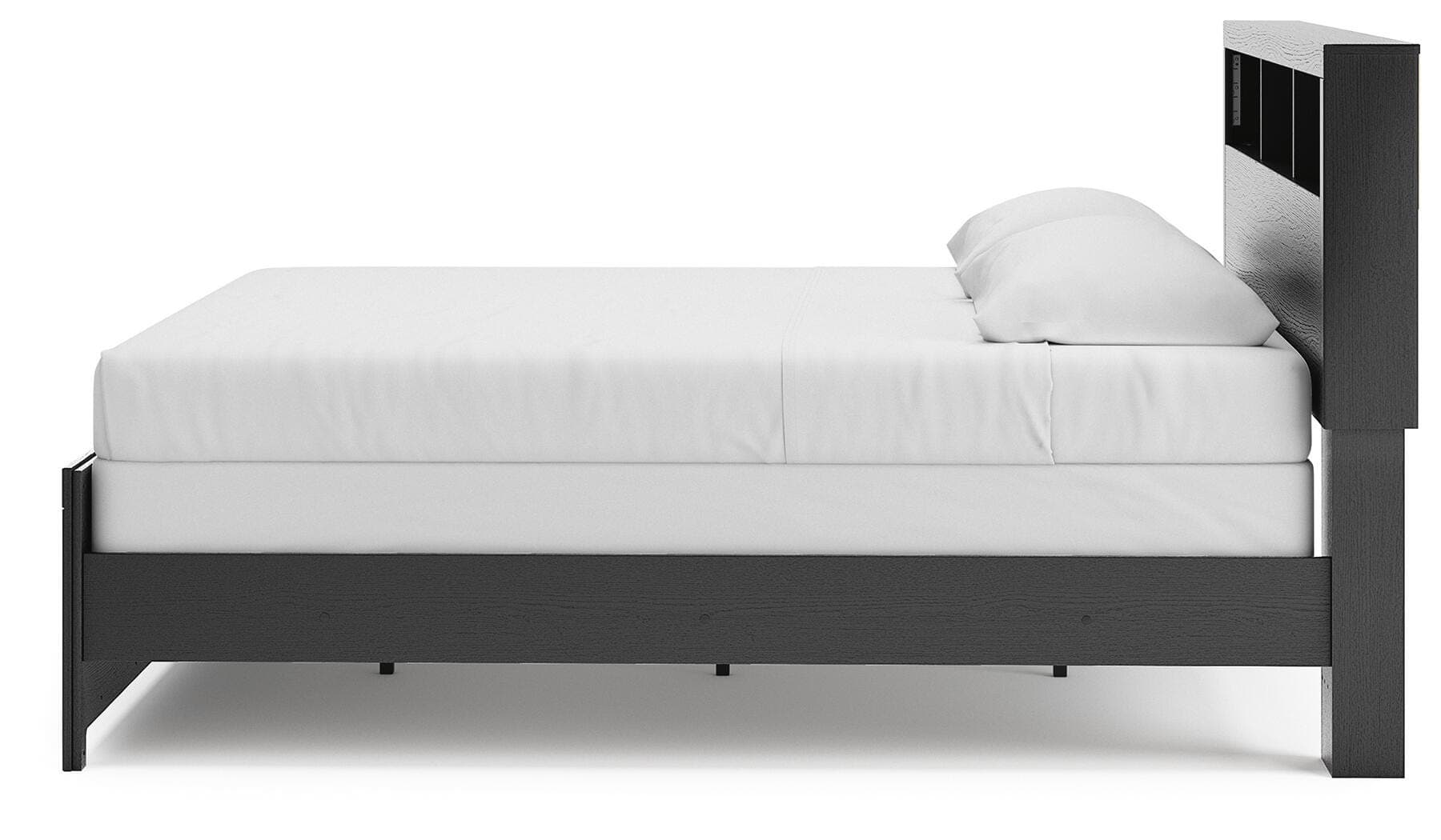 Jonnifer King Bookcase Panel Bed — Black/Gray — view 7